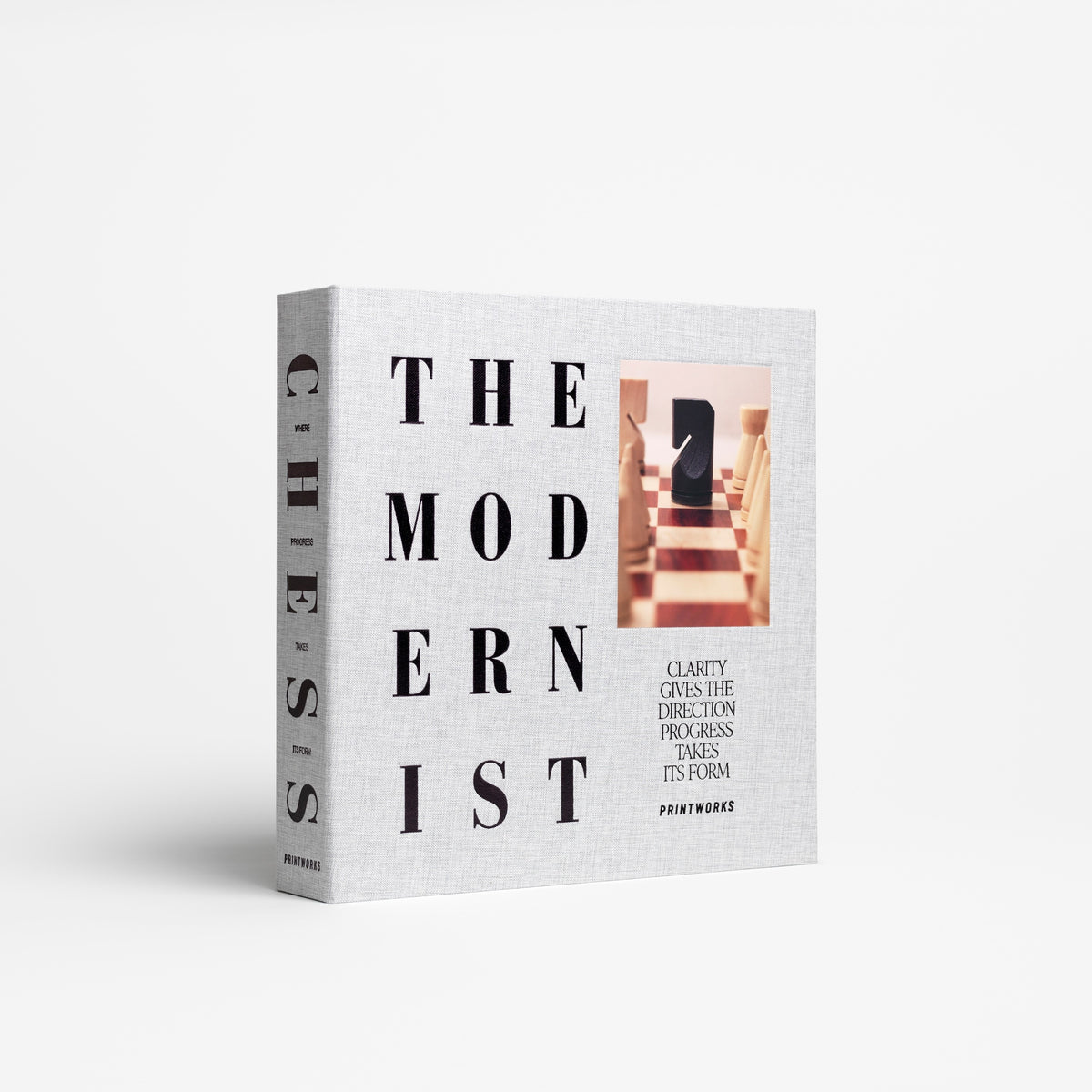 PRINTWORKS Brettspiel WOOD CHESS - THE MODERNIST hellgrau | 30x30,5x6,5cm