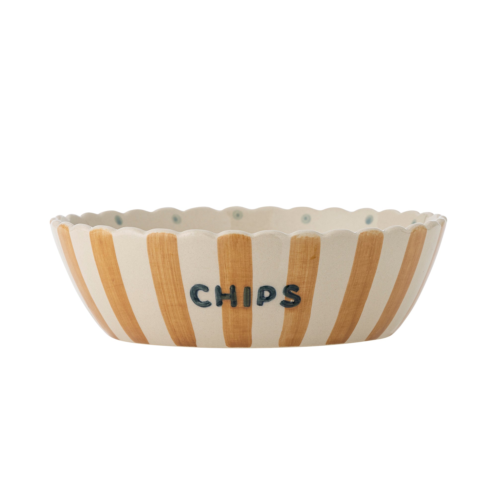 Bloomingville Schale CHIPS gelb gestreift | Ø24x7cm