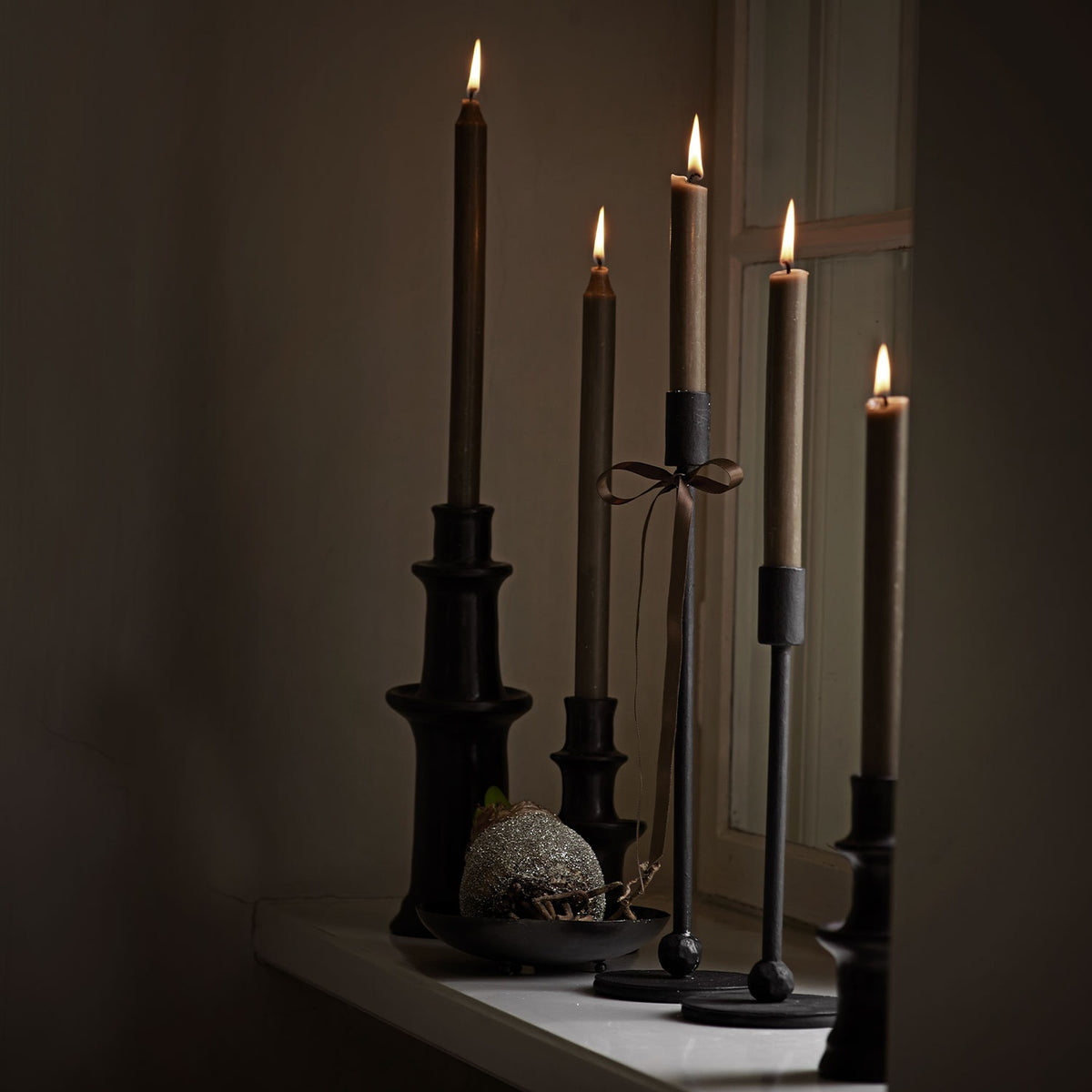 Tine K Home Stabkerze CANDLE HAZEL 8er Set beige | 2,2x30cm