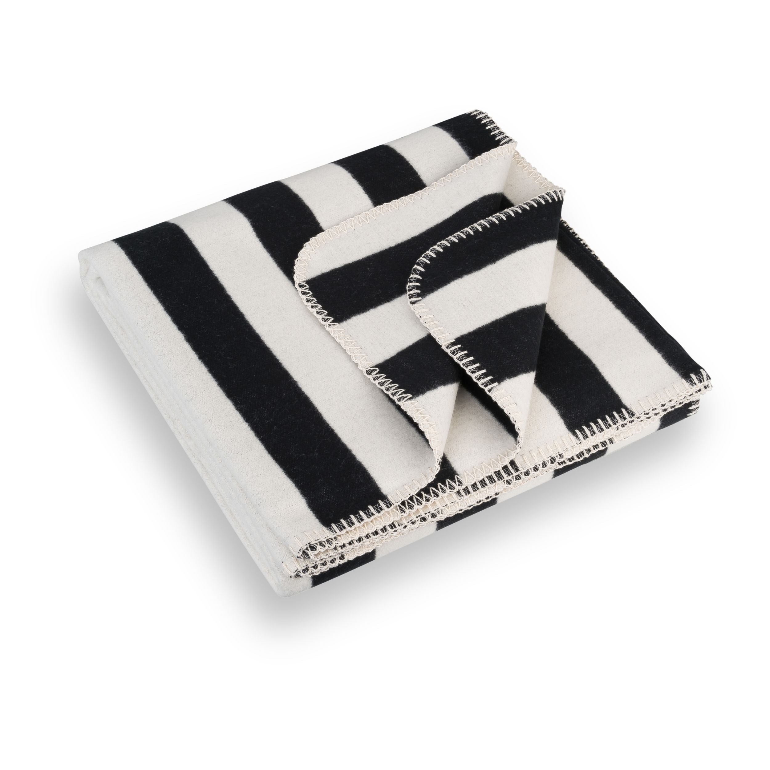 RIEMA Kuscheldecke SVEA Streifen schwarz creme | 150x200cm