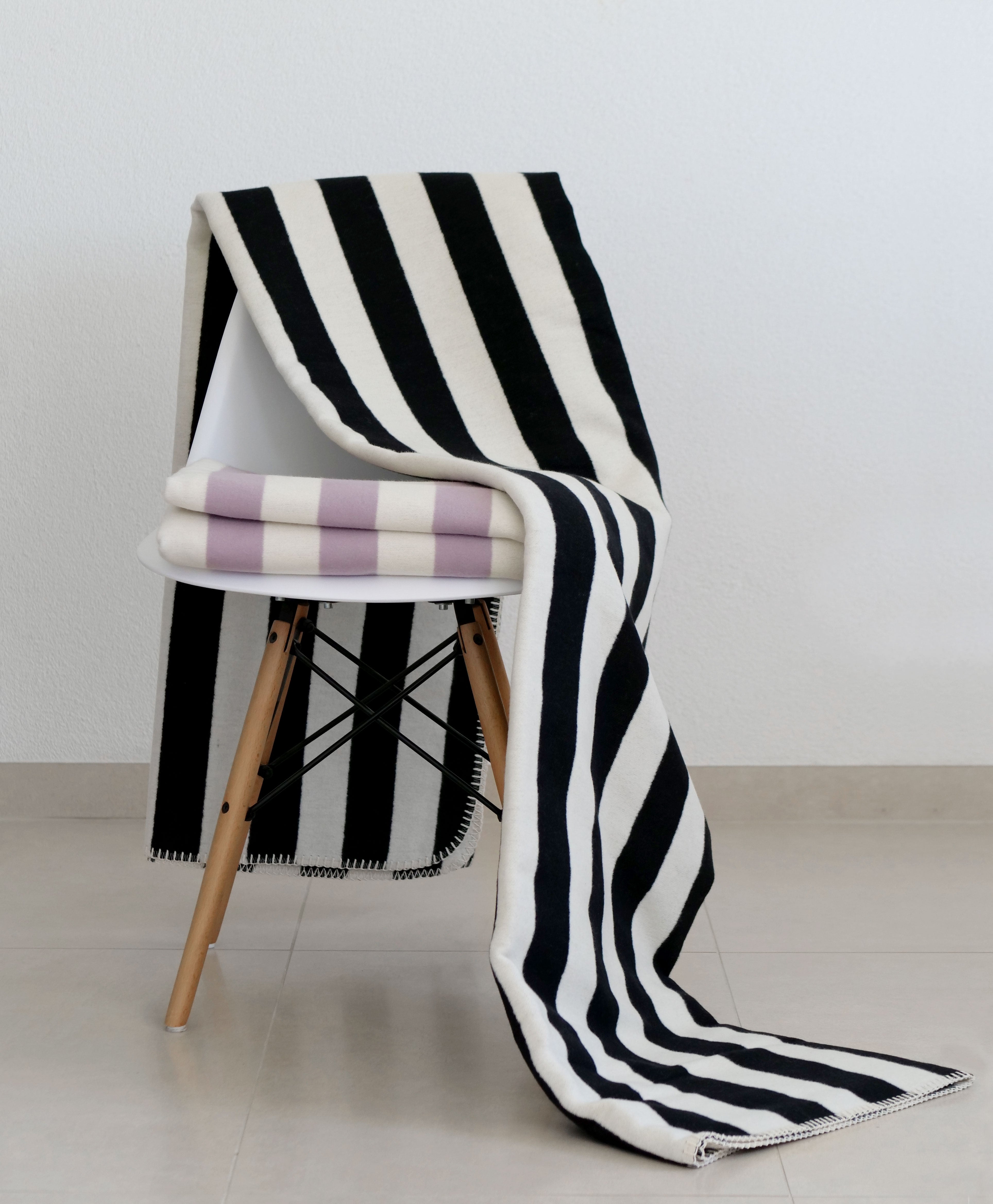 RIEMA Kuscheldecke SVEA Streifen schwarz creme | 150x200cm