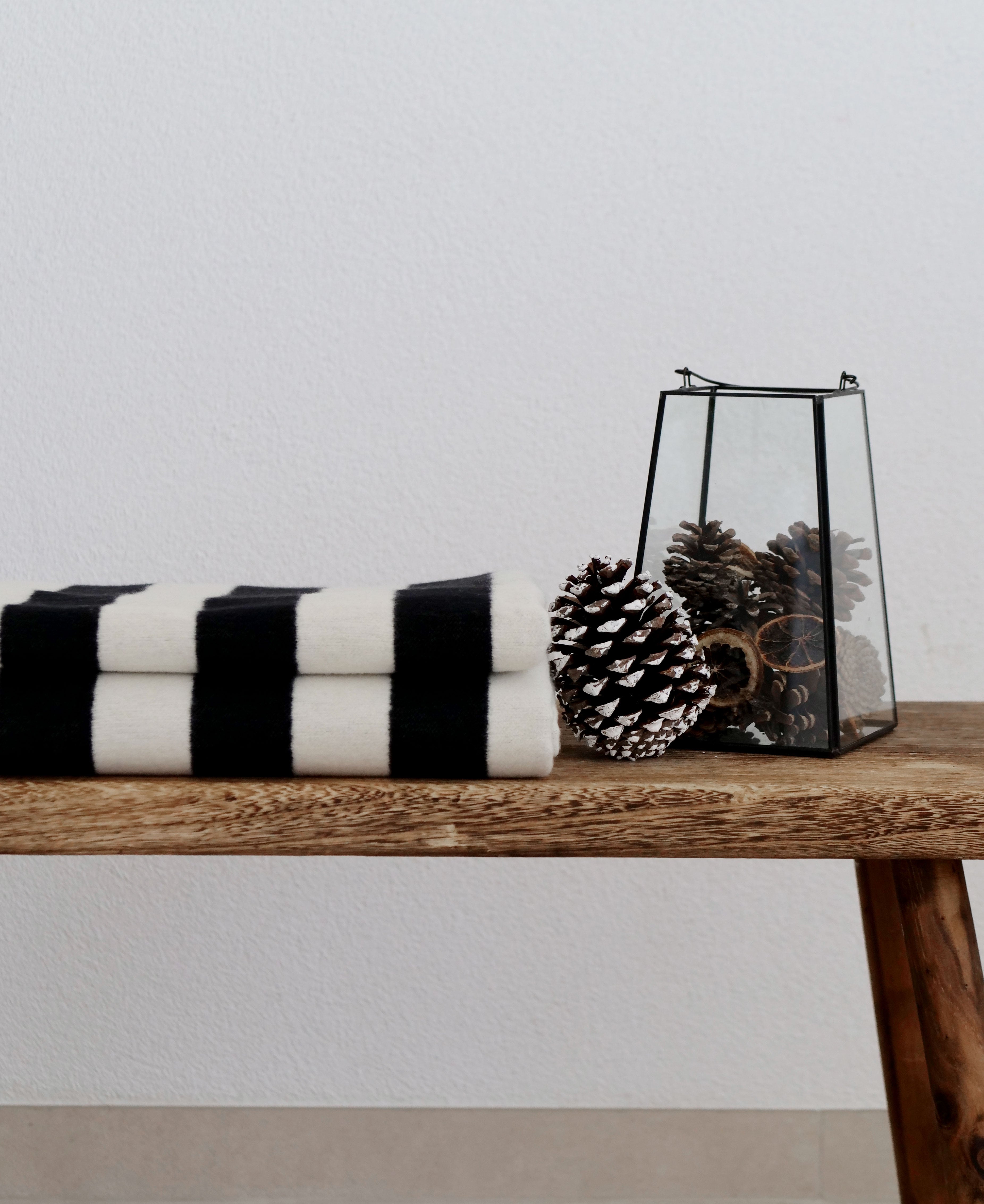 RIEMA Kuscheldecke SVEA Streifen schwarz creme | 150x200cm