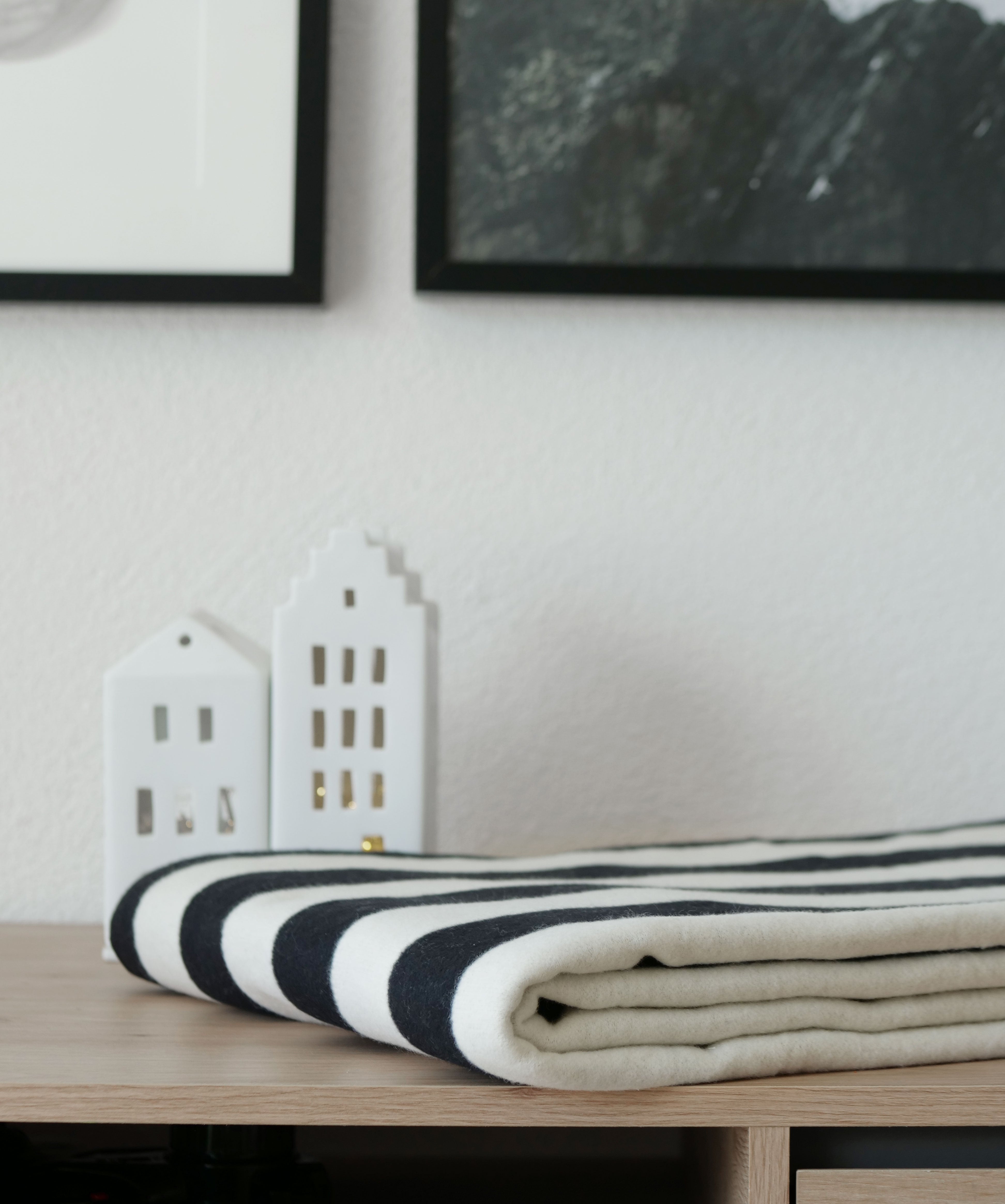 RIEMA Kuscheldecke SVEA Streifen schwarz creme | 150x200cm