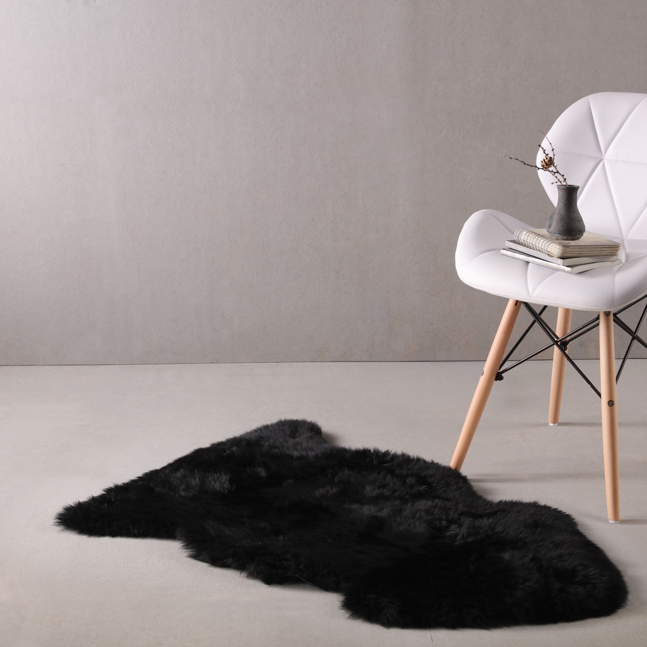 Fibre by Auskin Schaffell BLACK schwarz 95cm