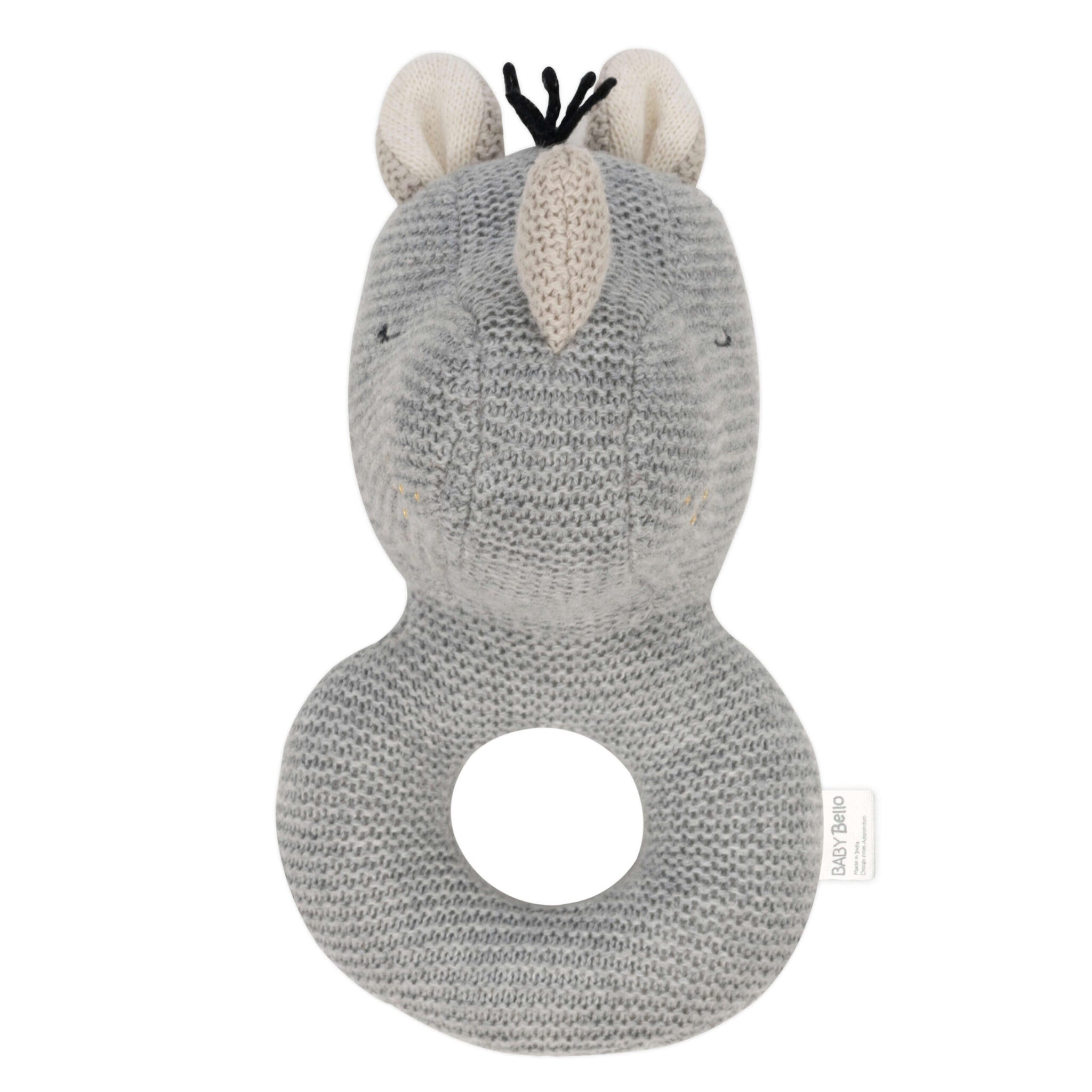 Baby Bello Rassel RUBY THE RINO grau | 9x14cm