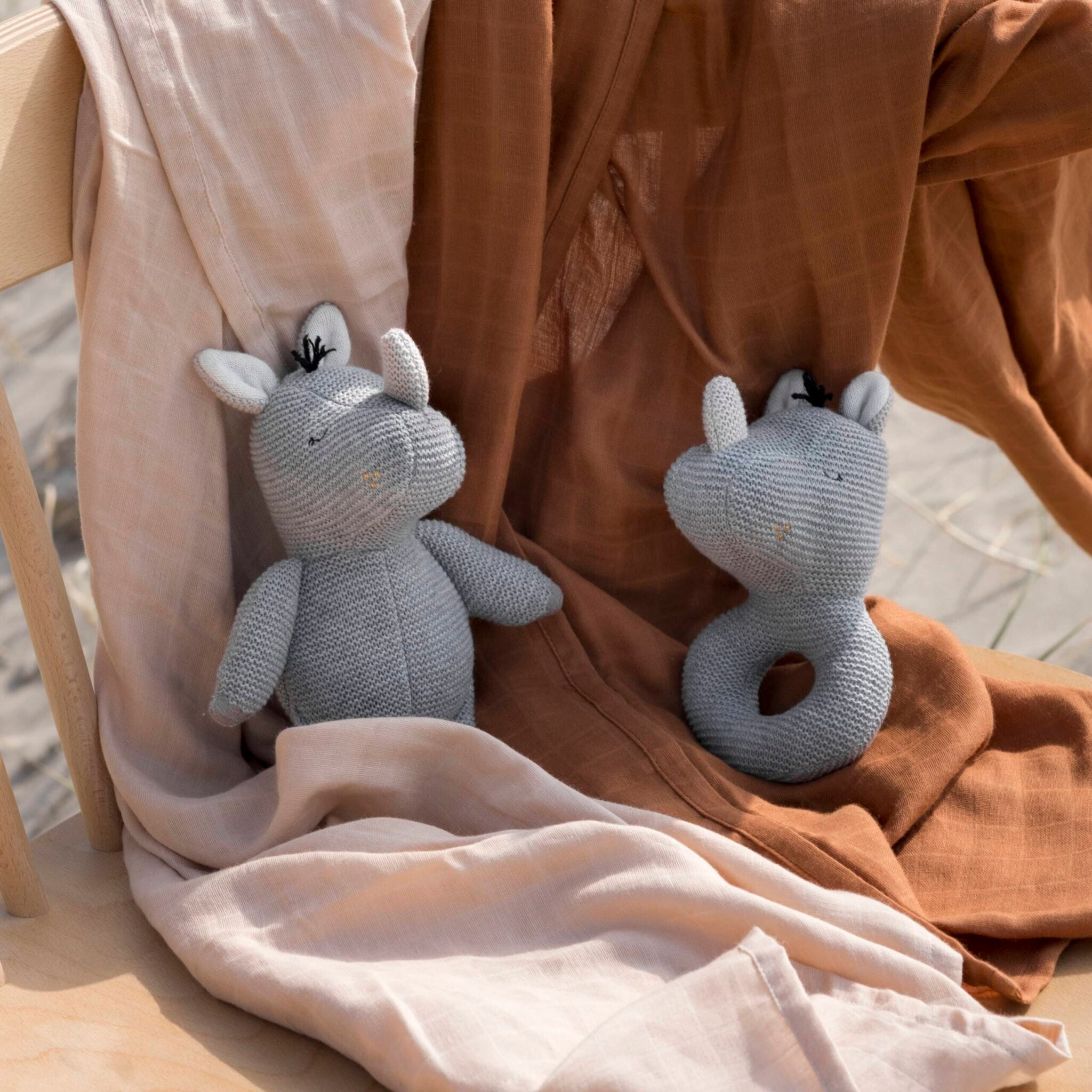 Baby Bello Kuscheltier RUBY THE RHINO grau | 7x14x18cm
