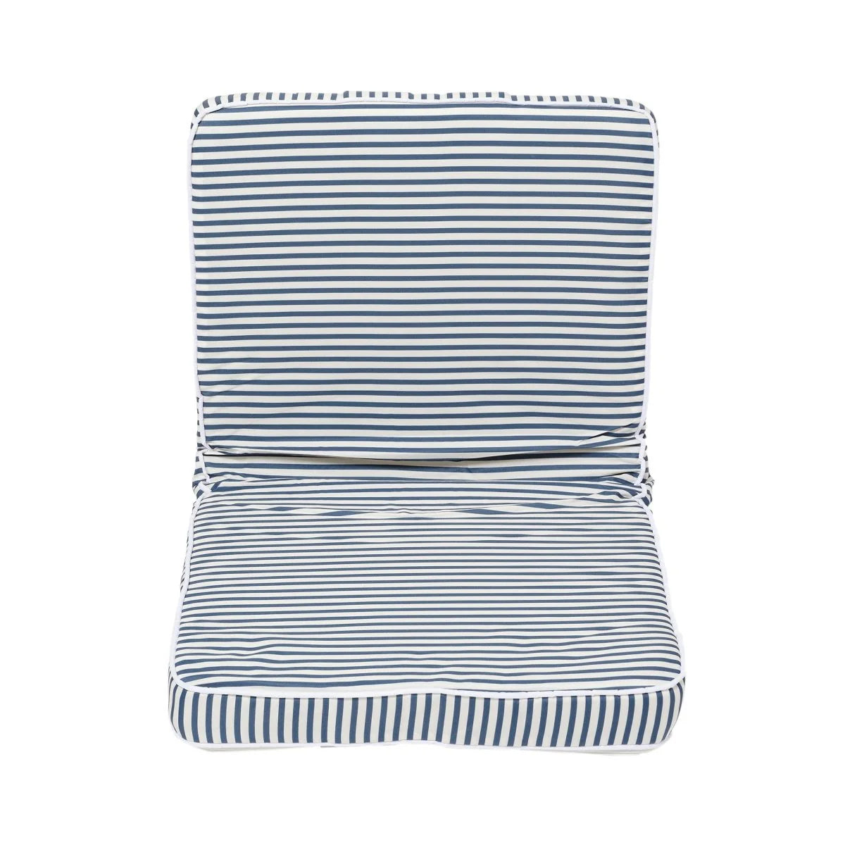 Sunnylife Outdoor Sitzkissen TAKE ANYWHERE blau weiß gestreift | 50x97cm
