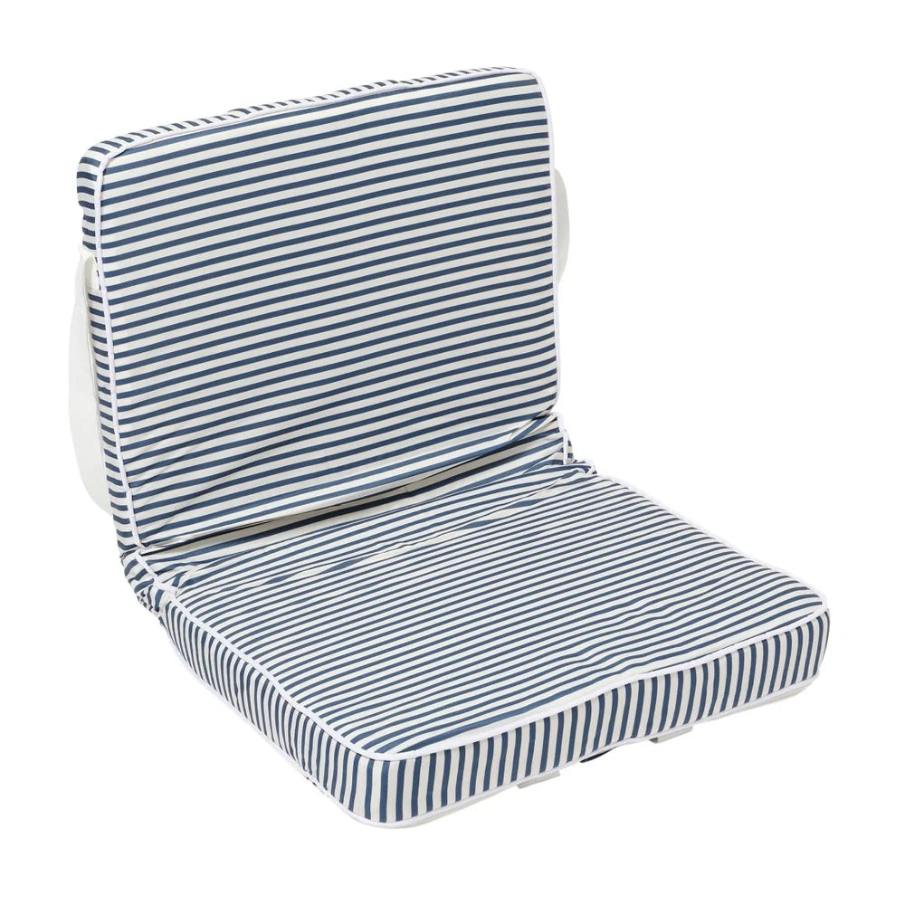 Sunnylife Outdoor Sitzkissen TAKE ANYWHERE blau weiß gestreift | 50x97cm