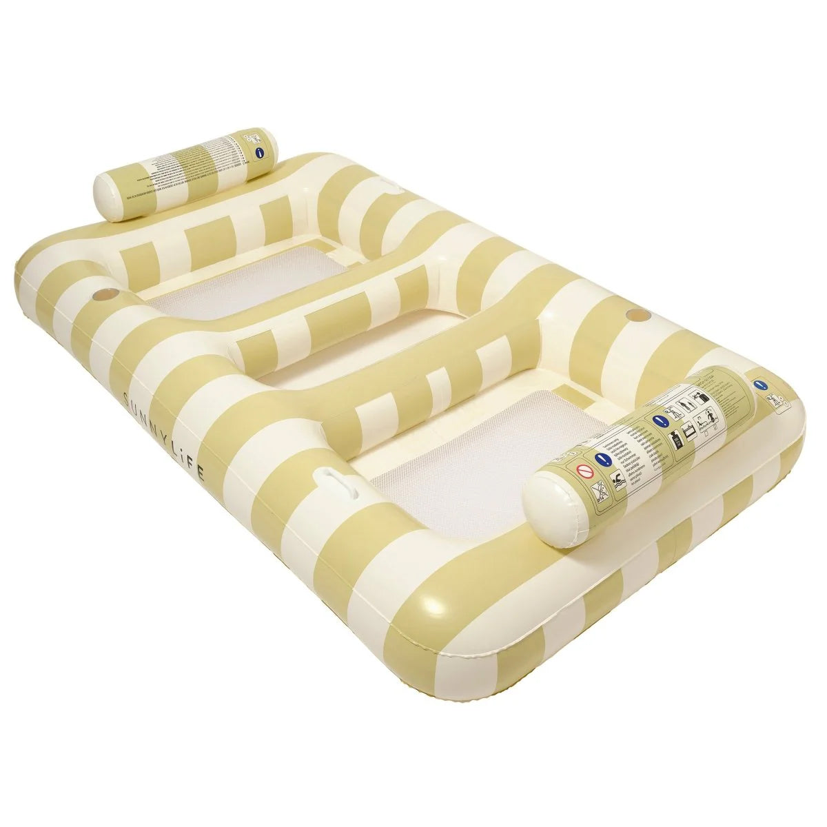 Sunnylife Luftmatratze TWIN HAMMOCK beige gestreift | 220x135x42cm