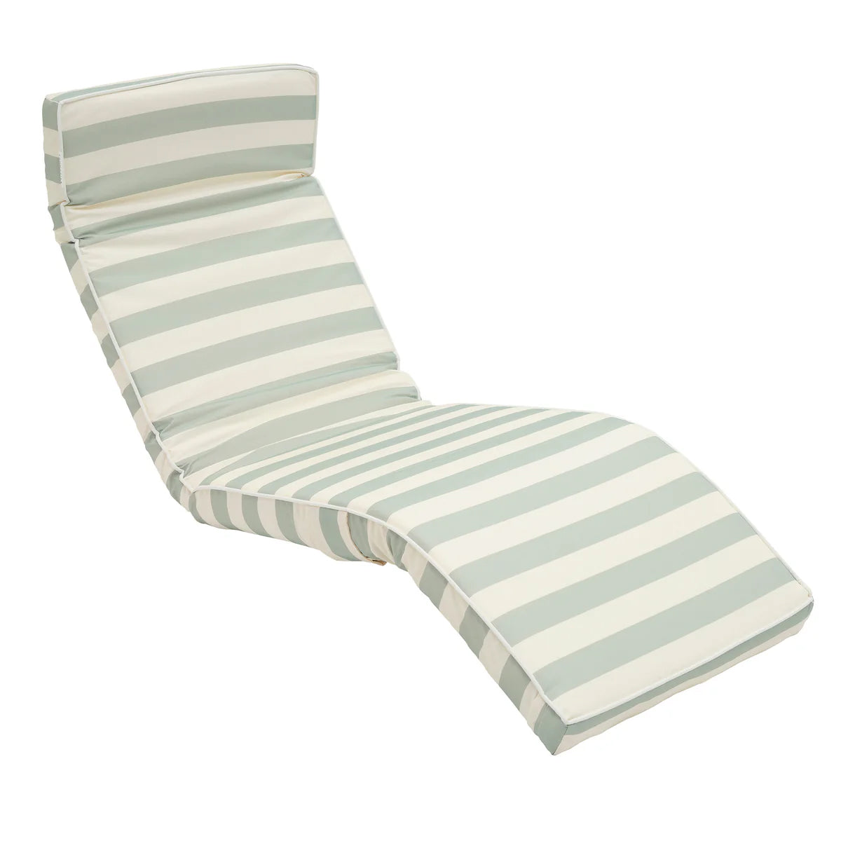 Sunnylife Outdoor Liege LUXE LOUNGER SEASAGE salbei creme gestreift | 180x56x9cm
