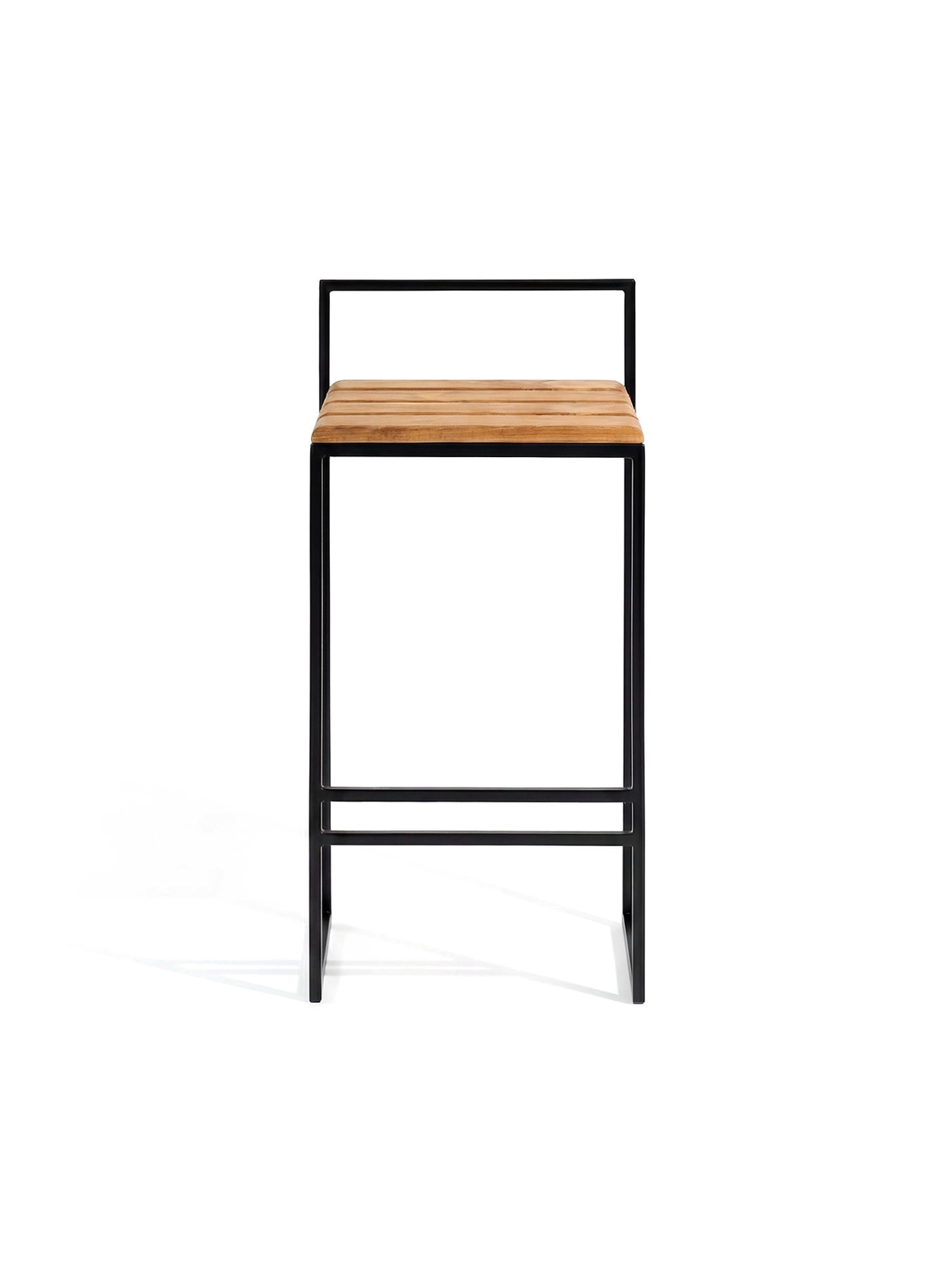 by Crea® Outdoor-Barhocker SAGA Schwarzes Gestell & Teak
