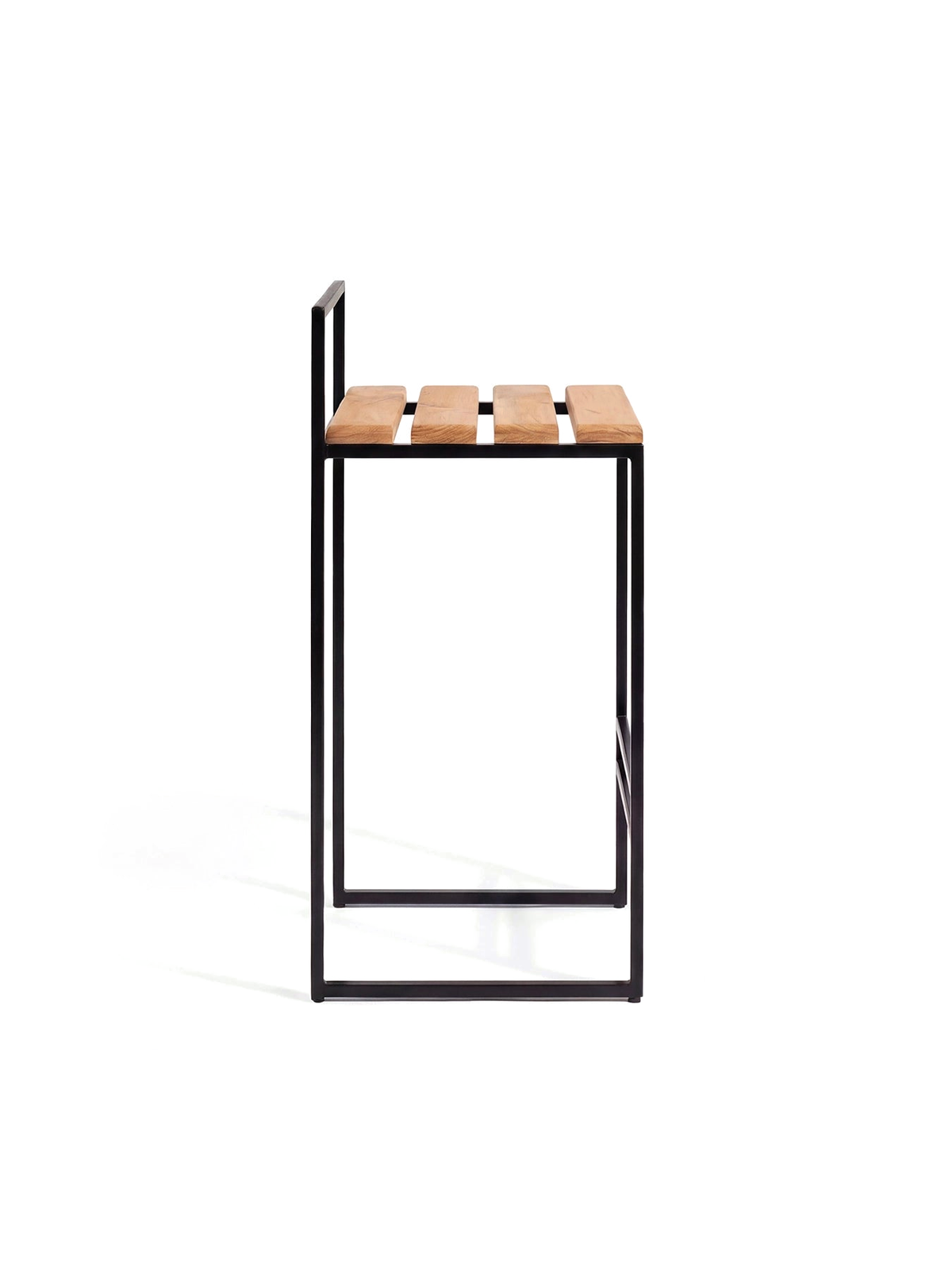 by Crea® Outdoor-Barhocker SAGA Schwarzes Gestell & Teak