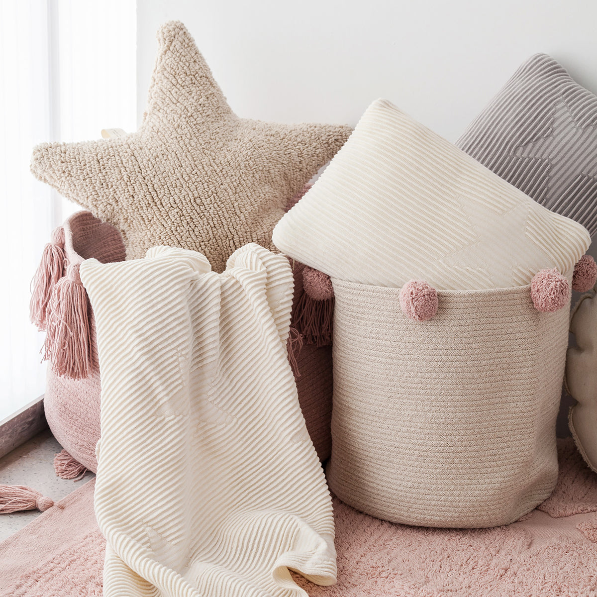 Lorena Canals Kissen STAR creme | 54x54cm
