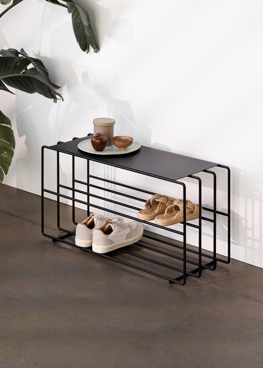 Metallbude Schuhregal NEVA - Schwarz | 41x30x80cm