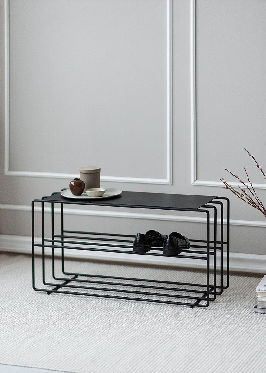 Metallbude Schuhregal NEVA - Schwarz | 41x30x80cm