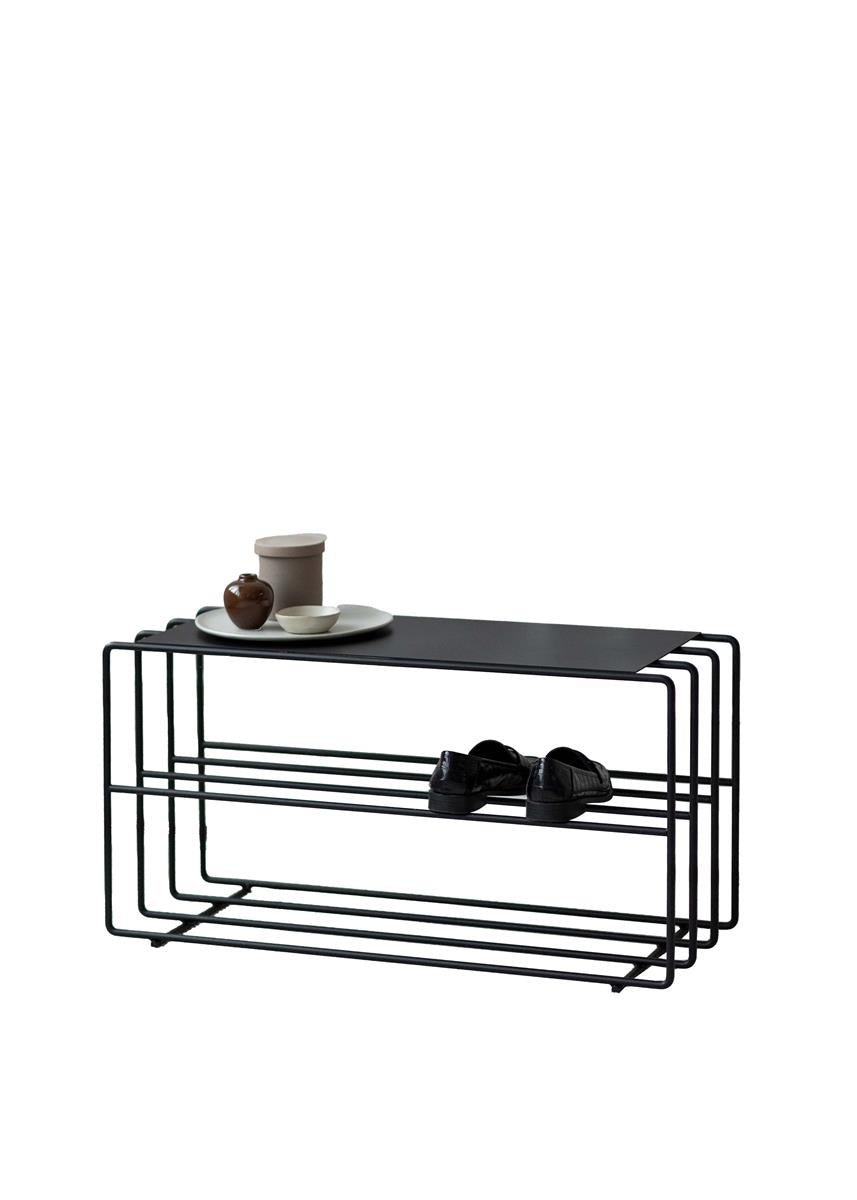 Metallbude Schuhregal NEVA - Schwarz | 41x30x80cm