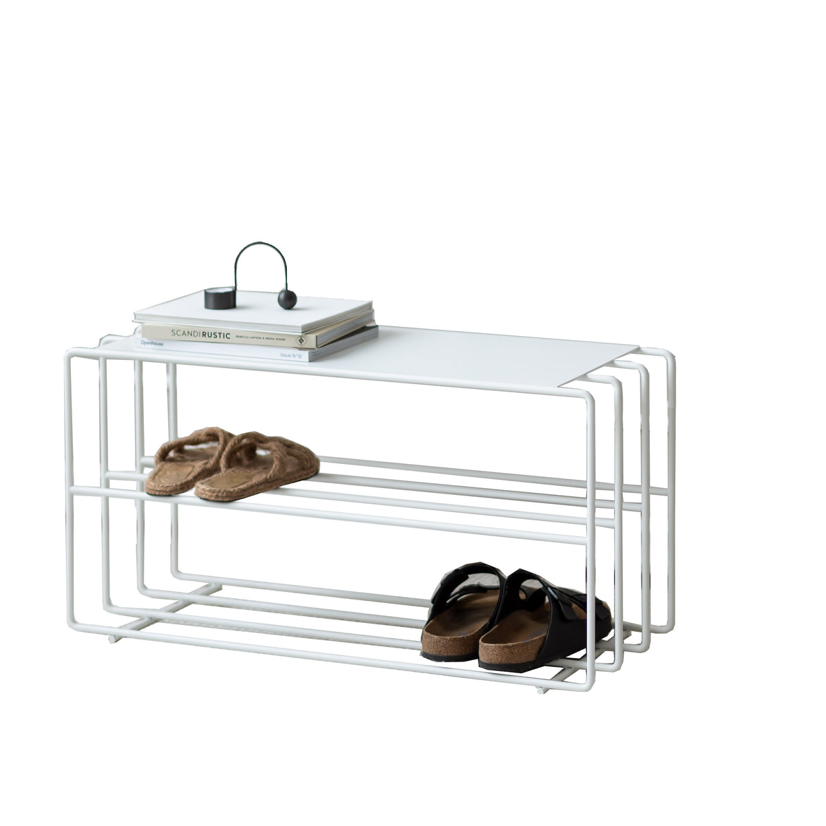 Metallbude Schuhregal NEVA - Weiß | 41x30x80cm