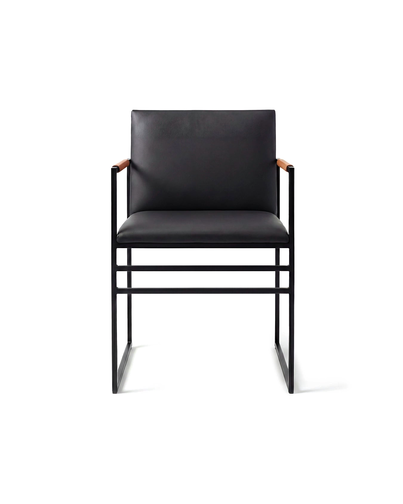 by Crea® Esszimmerstuhl SELLA Leder Jade Schwarz – Armlehne Coffee Bean