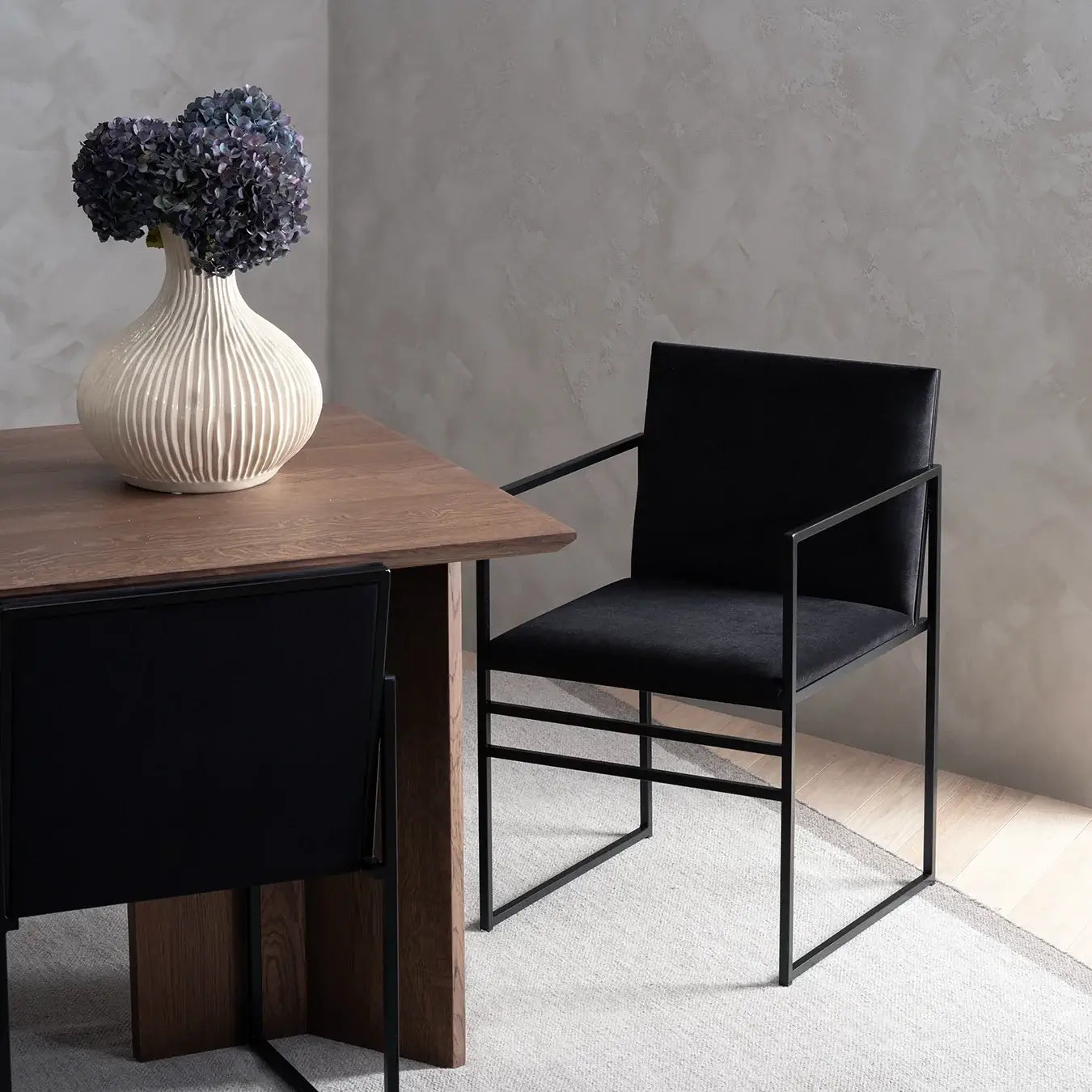 by Crea® Esszimmerstuhl SELLA Samt Jade Schwarz
