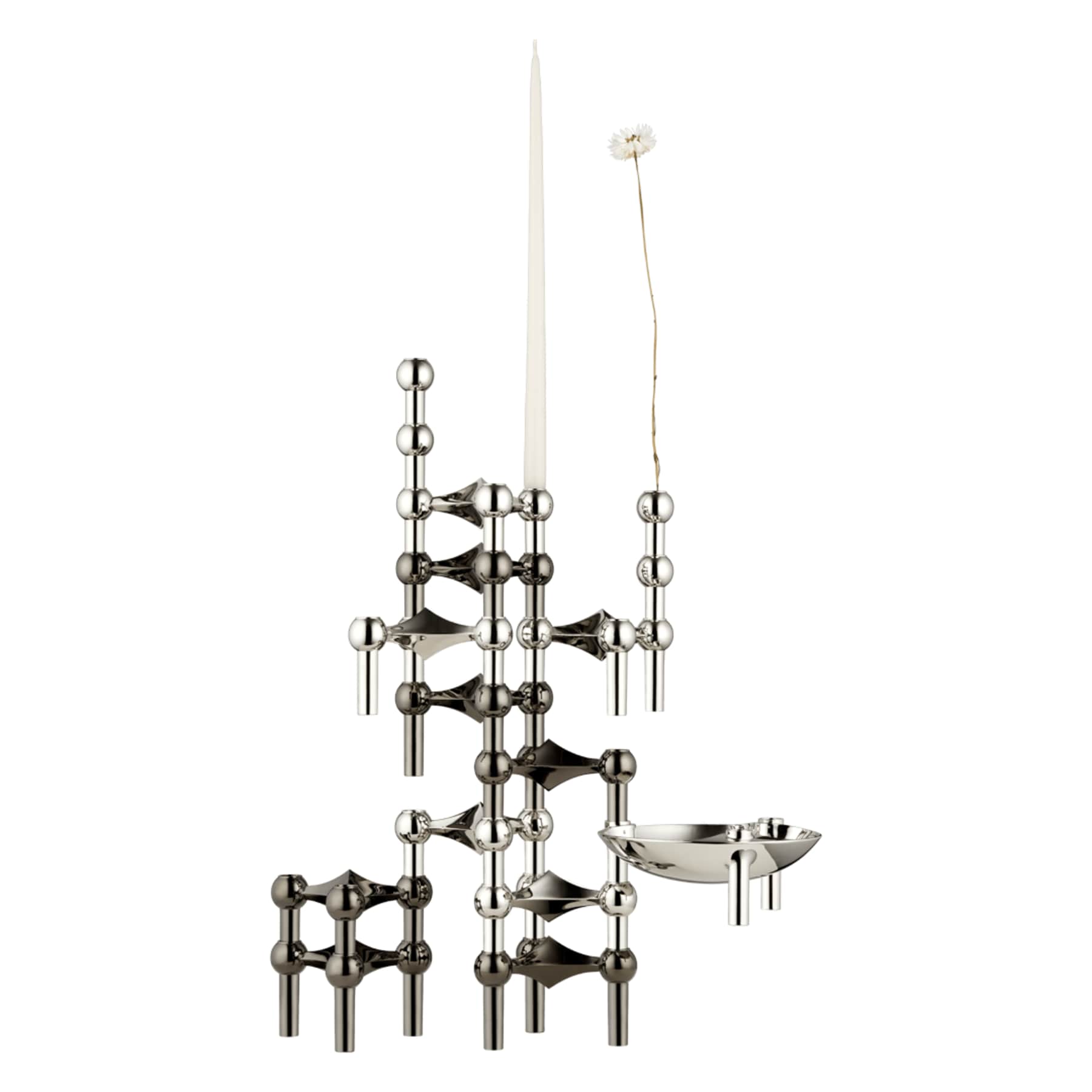 STOFF Nagel Kerzenhalter Set mit 3 Stück chrom - Sir Henrys