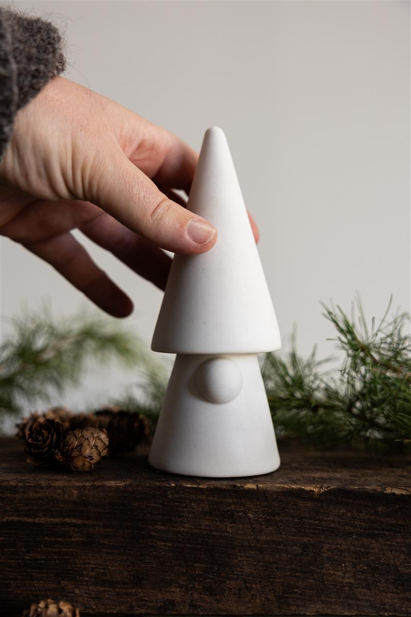 Storefactory Dekoobjekt Santa EVERT L Keramik weiß | Ø 6x15 cm - Sir Henrys