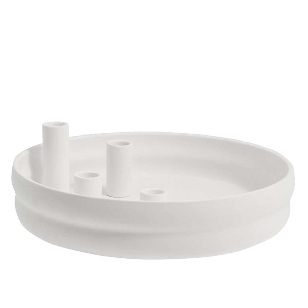 Storefactory Kerzenhalter BOLMEN 4er rund weiß | Ø30x9cm - Sir Henrys