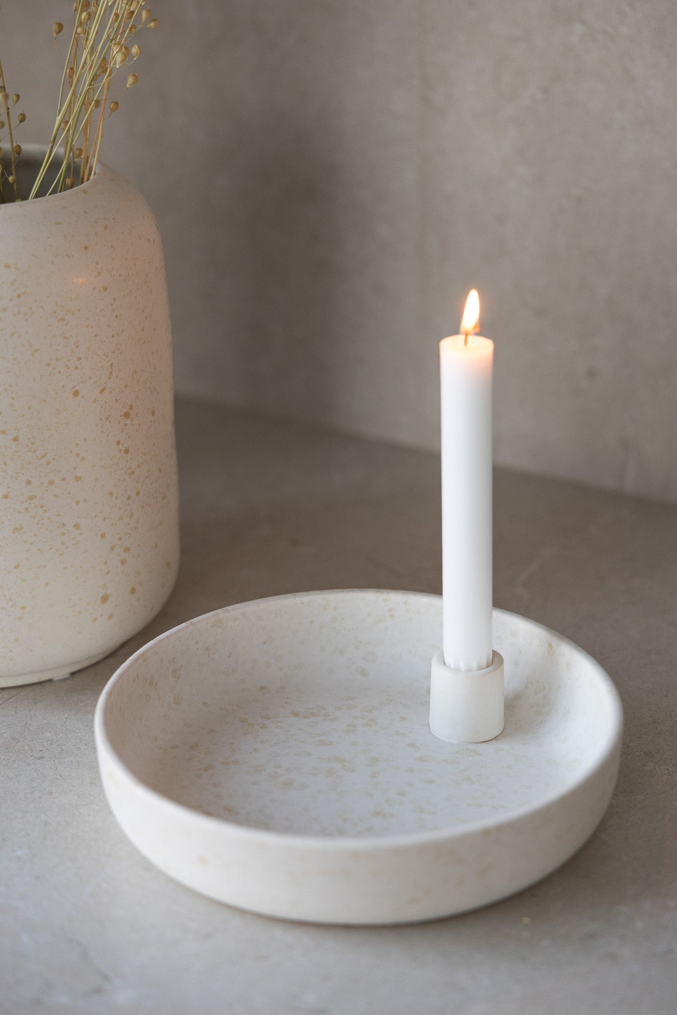 Storefactory Kerzenhalter LIDATORP PORTUGAL creme natur | Ø 23x5cm - Sir Henrys