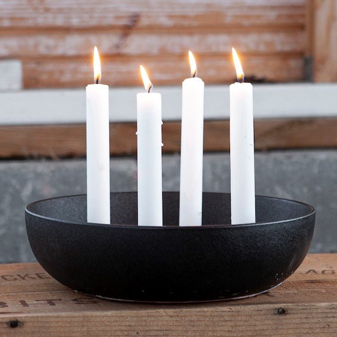 Storefactory Kerzenständer GRANHOLMEN XXL 4er schwarz | Ø 29x8cm - Sir Henrys