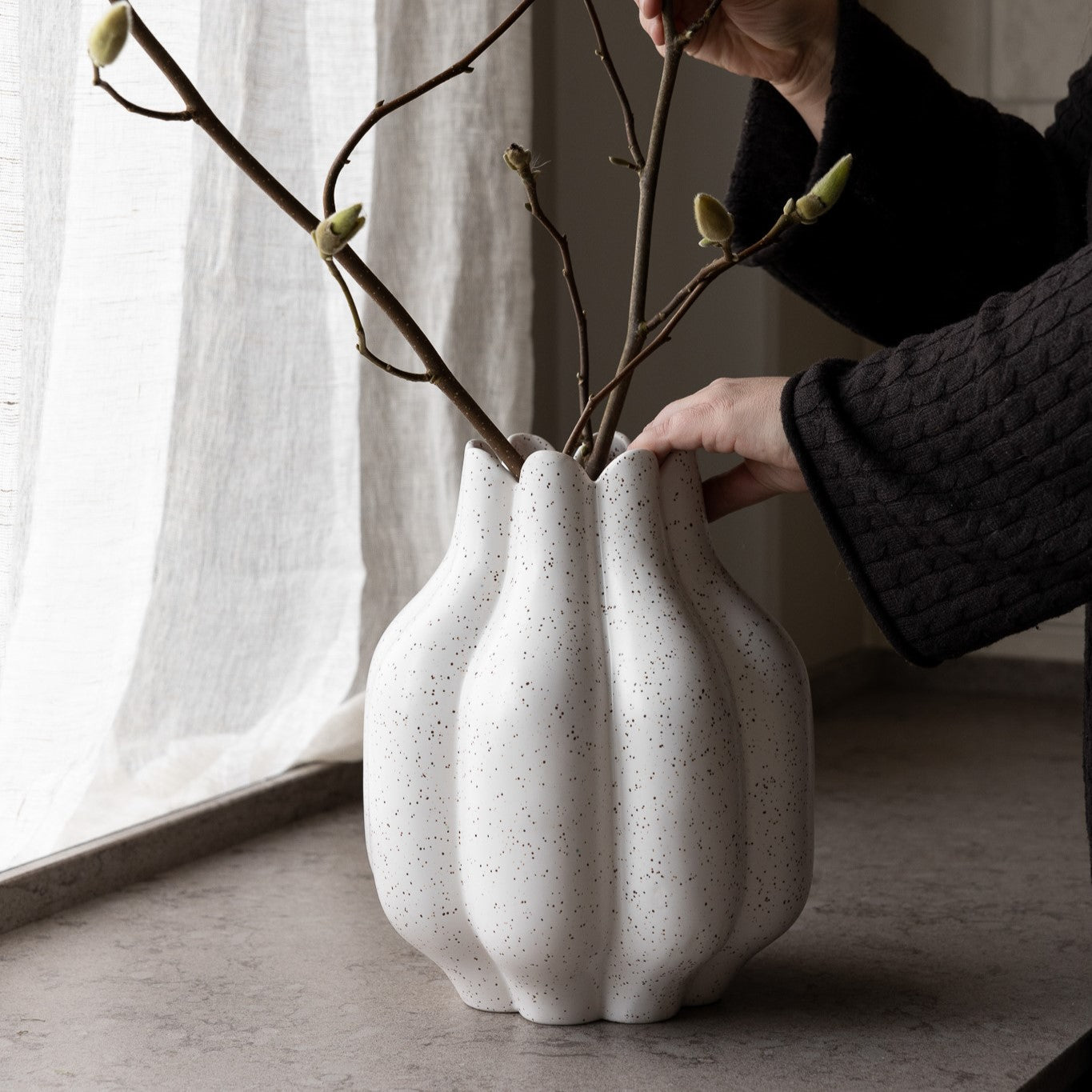 Storefactory Vase EKEBO creme natur | Ø 23x30cm - Sir Henrys