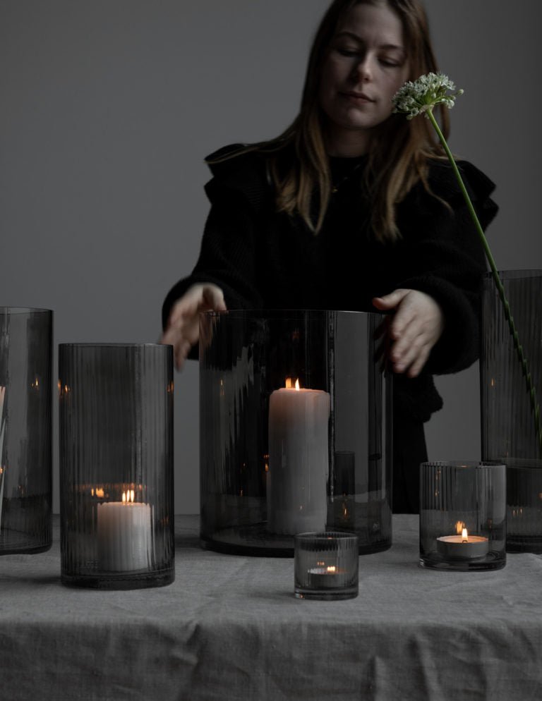 Storefactory Windlicht/Vase RAMSJÖ XL Glas grau | Ø 25x30 cm - Sir Henrys