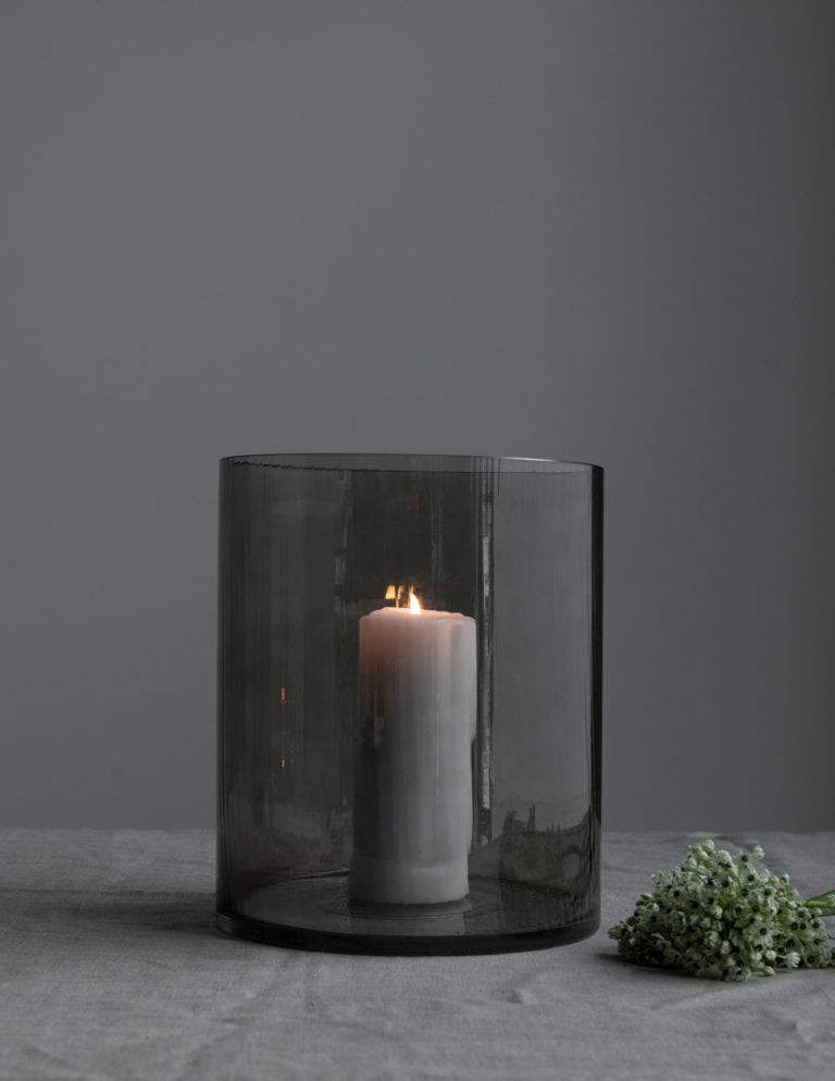 Storefactory Windlicht/Vase RAMSJÖ XL Glas grau | Ø 25x30 cm - Sir Henrys