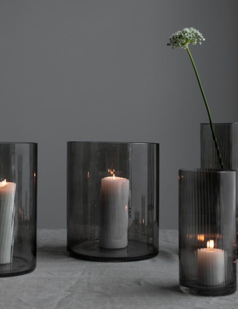 Storefactory Windlicht/Vase RAMSJÖ XL Glas grau | Ø 25x30 cm - Sir Henrys