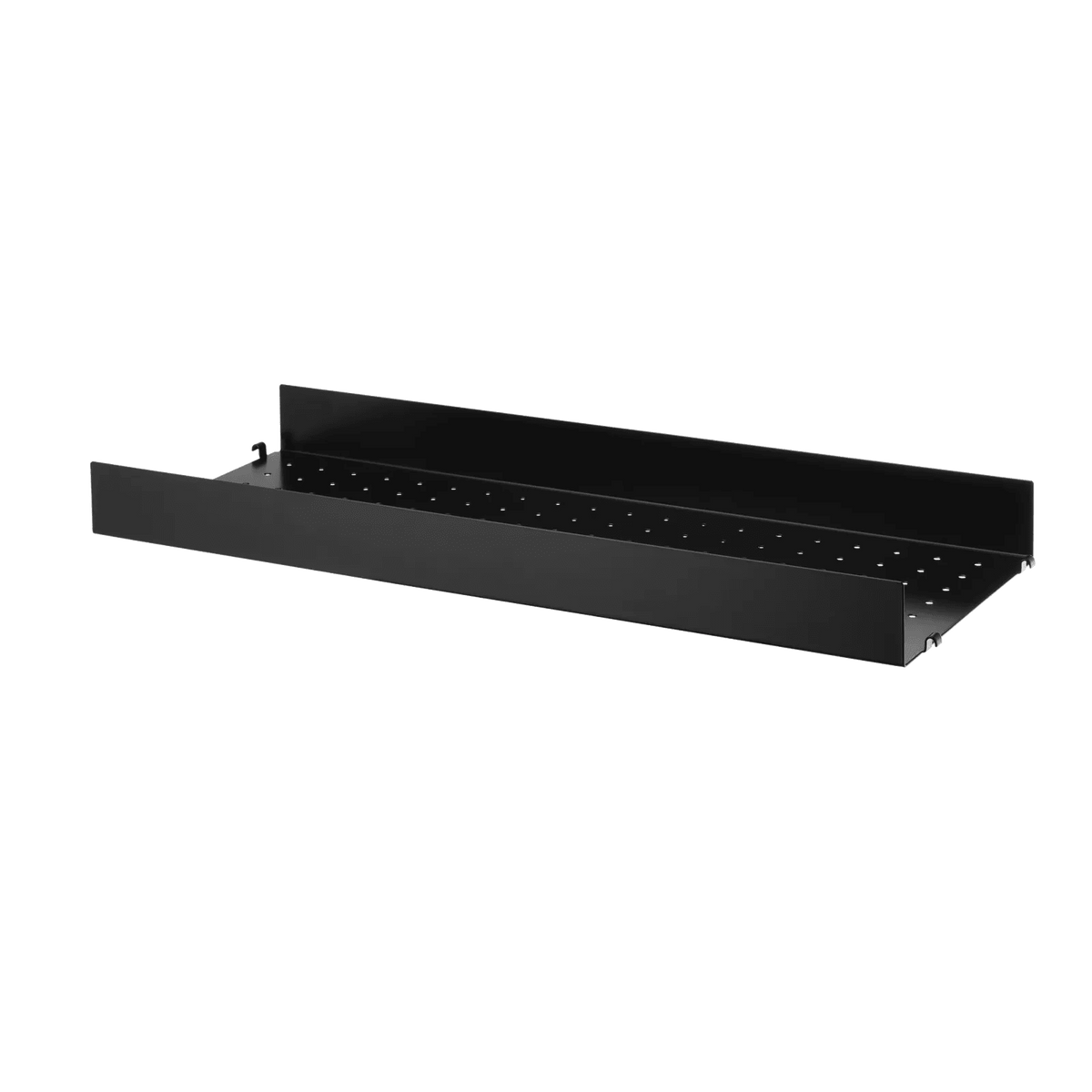String Furniture Regalboden aus Metall hohe Kante B78 x T30, Schwarz - Sir Henrys