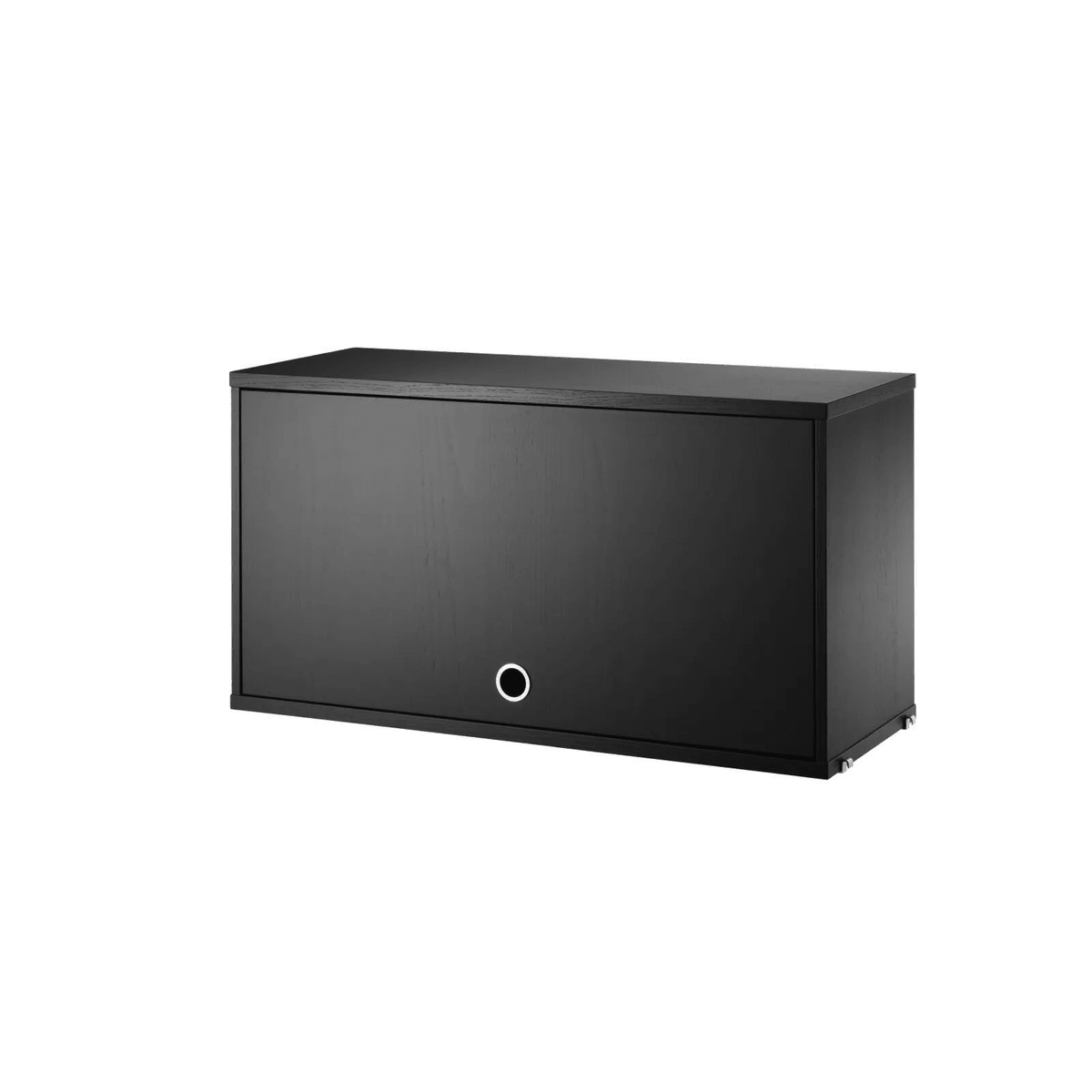 String Furniture Schrank mit Klapptür B78 x T30 x H42, Schwarz gebeizte Esche - Sir Henrys