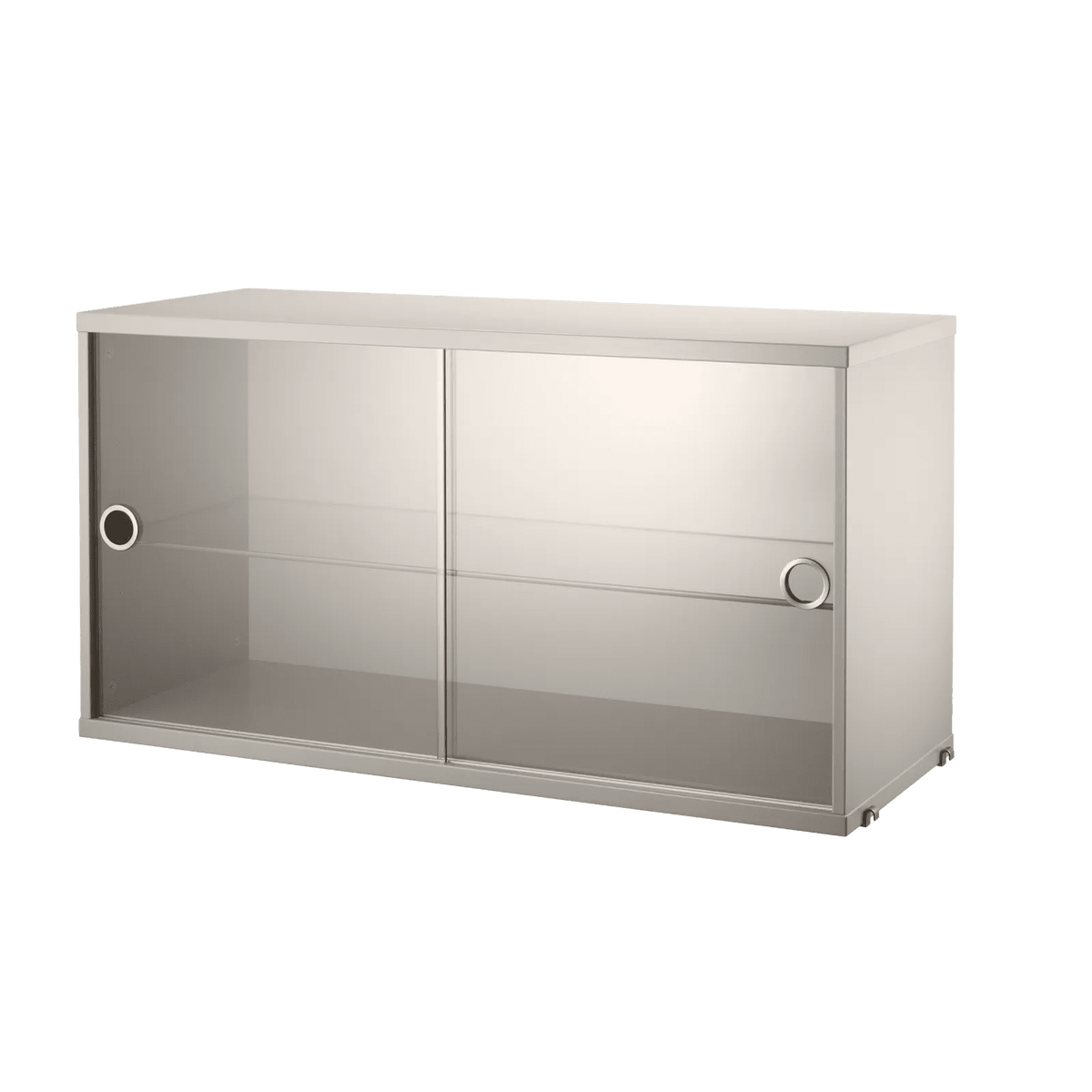 String Furniture Schrank mit Schiebetüren aus Glas B78 x T30 x H42, Beige - Sir Henrys
