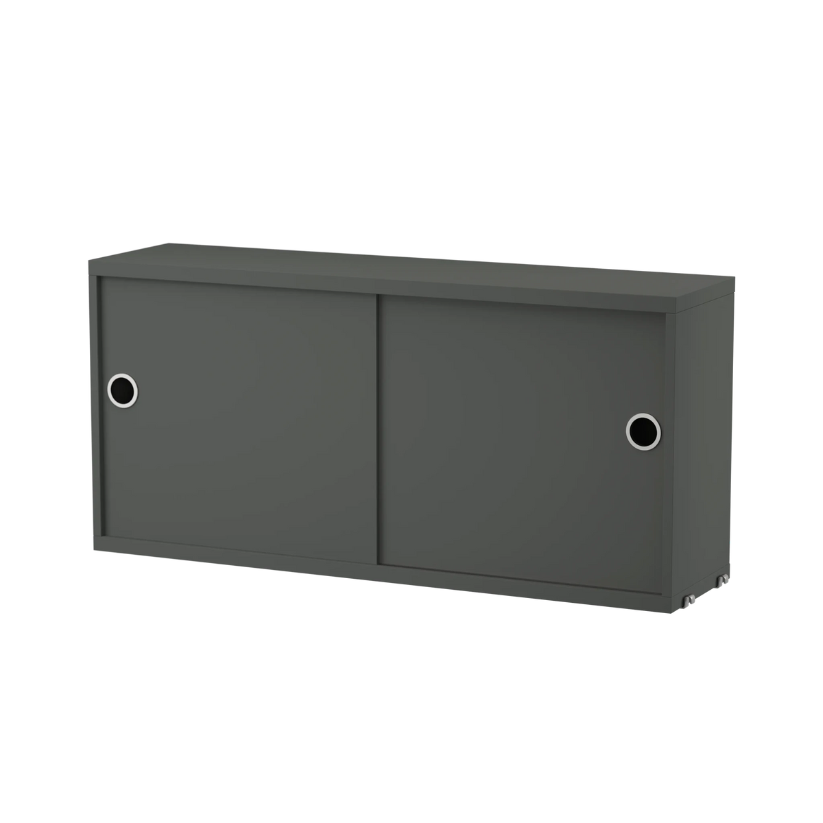 String Furniture Schrank mit Schiebetüren B78 x T20 x H37, Dunkelgrau - Sir Henrys