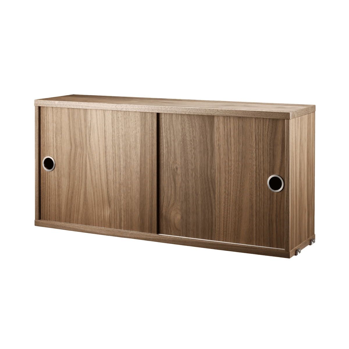 String Furniture Schrank mit Schiebetüren B78 x T20 x H37, Walnuß - Sir Henrys