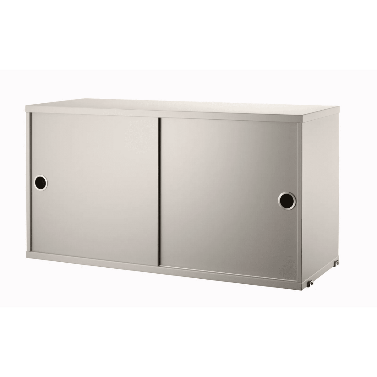 String Furniture Schrank mit Schiebetüren B78 x T30 x H42, Beige - Sir Henrys