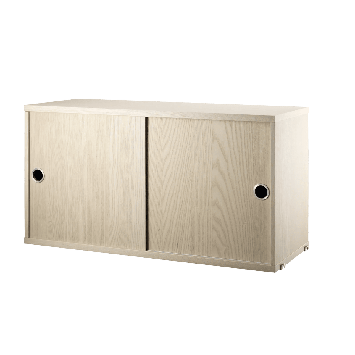 String Furniture Schrank mit Schiebetüren B78 x T30 x H42, Esche - Sir Henrys