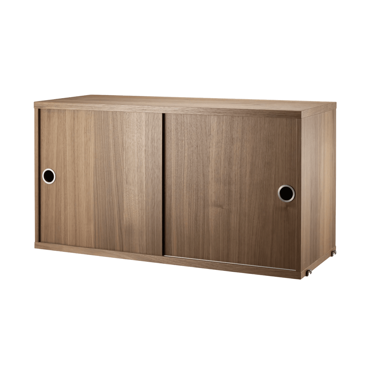 String Furniture Schrank mit Schiebetüren B78 x T30 x H42, Walnuß - Sir Henrys