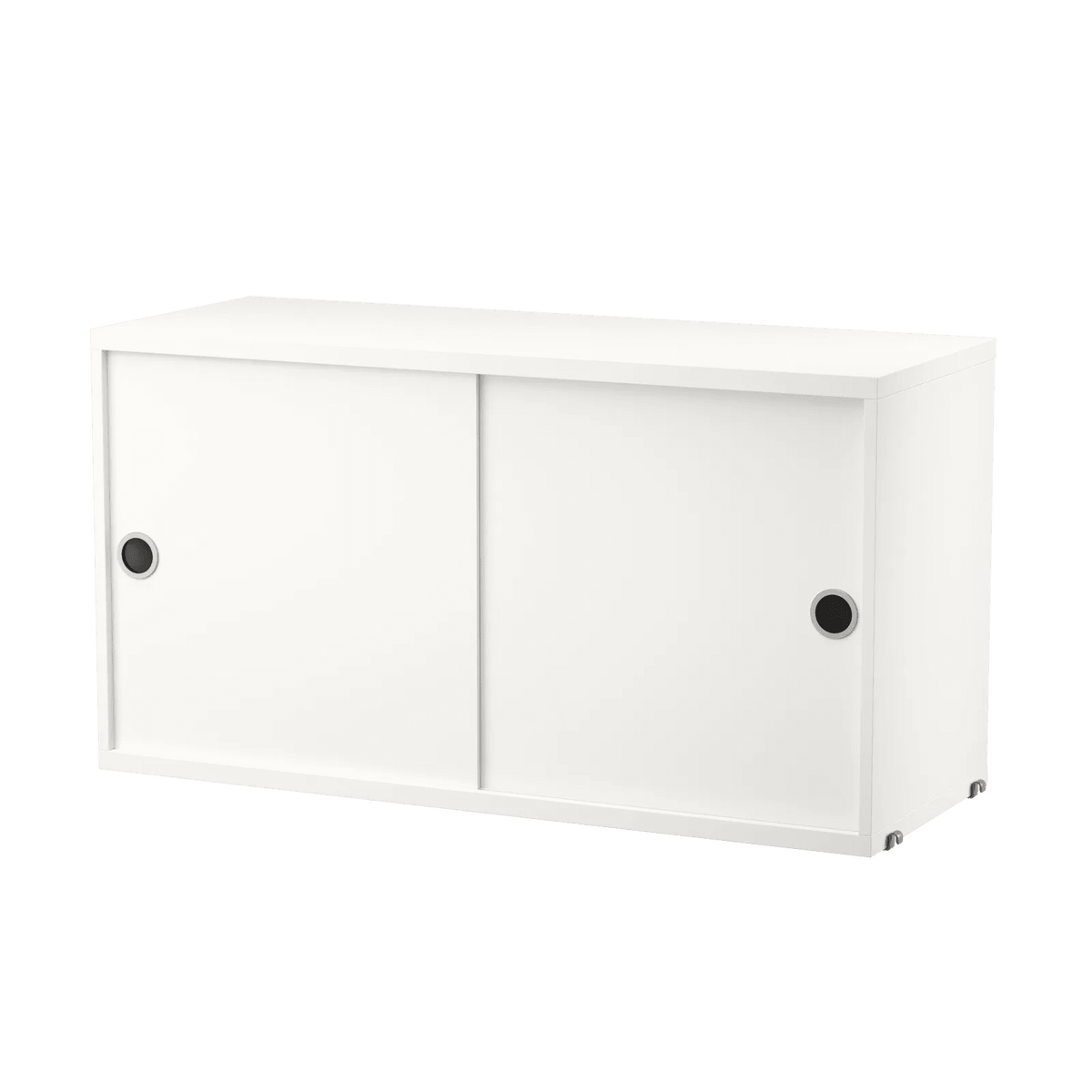 String Furniture Schrank mit Schiebetüren B78 x T30 x H42, Weiß - Sir Henrys