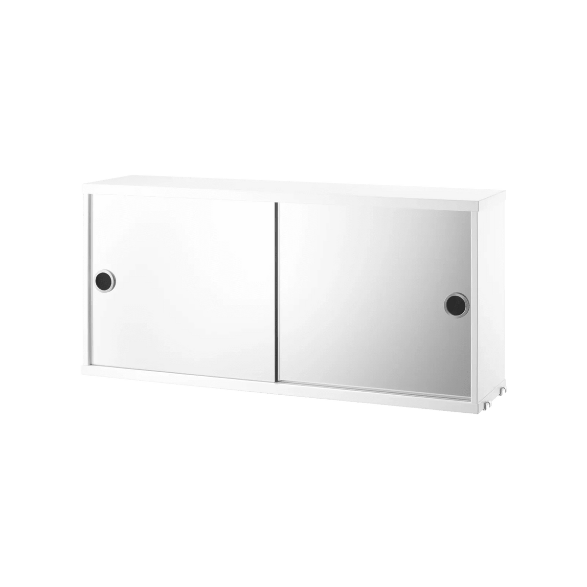 String Furniture Schrank mit Spiegeltüren B78 x T20 x H37, Weiß - Sir Henrys