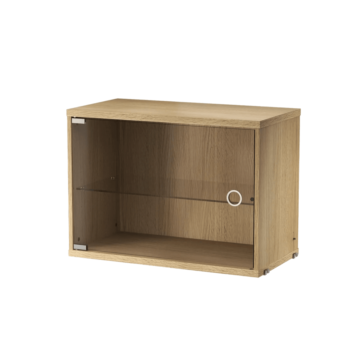 String Furniture Vitrine mit Schwenktür aus Glas B58 x T30 x H42, Eiche - Sir Henrys