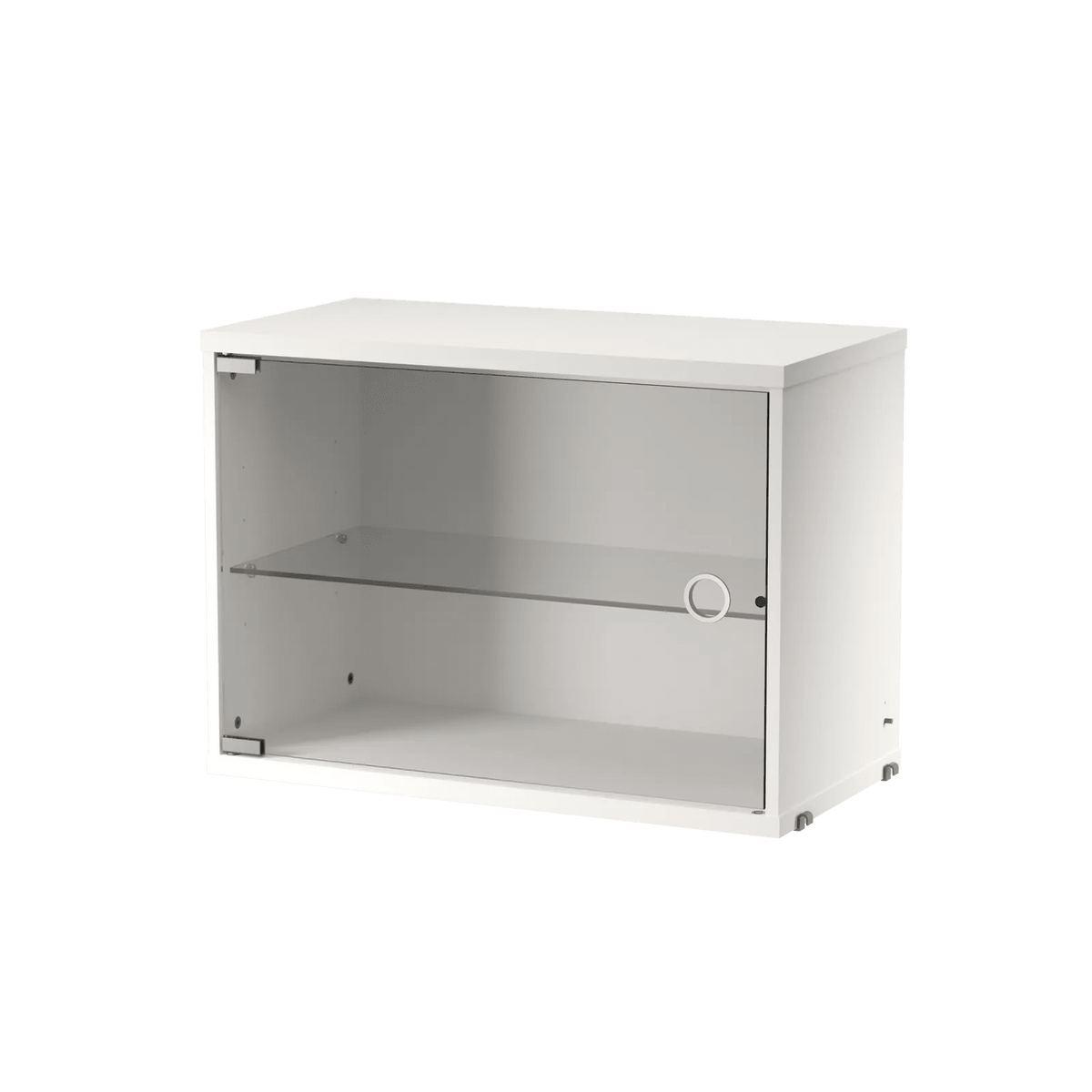 String Furniture Vitrine mit Schwenktür aus Glas B58 x T30 x H42, Weiß - Sir Henrys