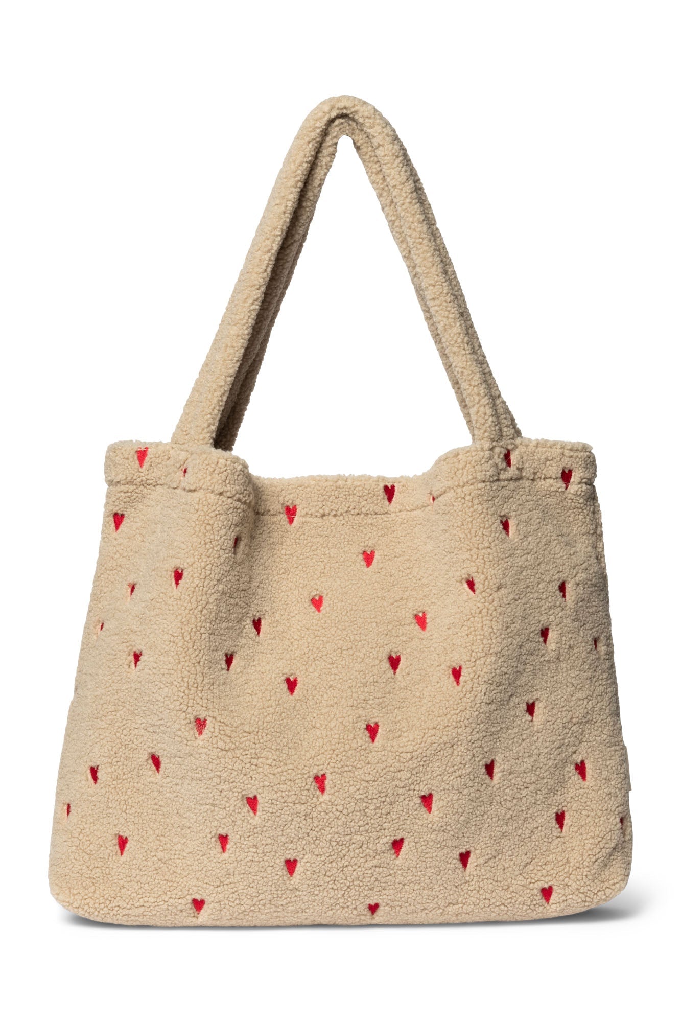 Studio Noos Tasche TEDDY HEARTS MOM - BAG ecru rot | 58x42cm - Sir Henrys
