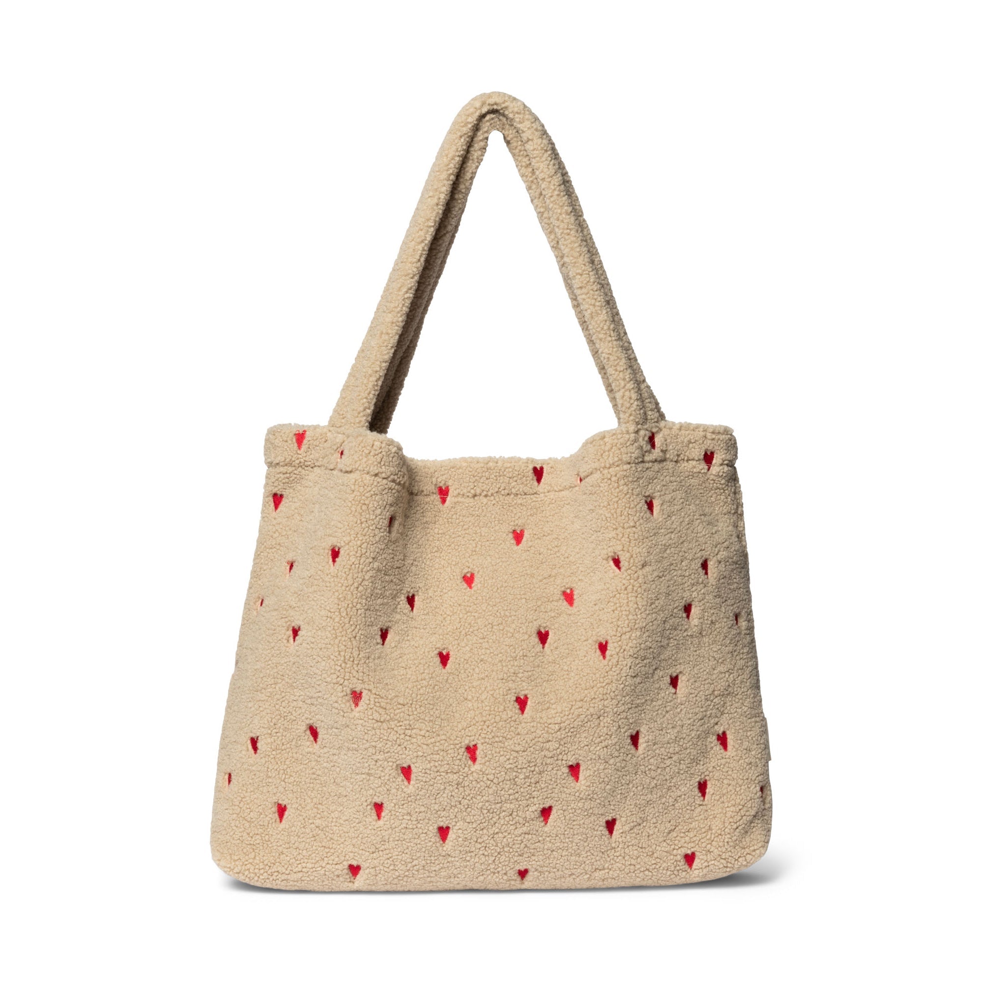 Studio Noos Tasche TEDDY HEARTS MOM-BAG ecru rot | 58x42cm - Sir Henrys