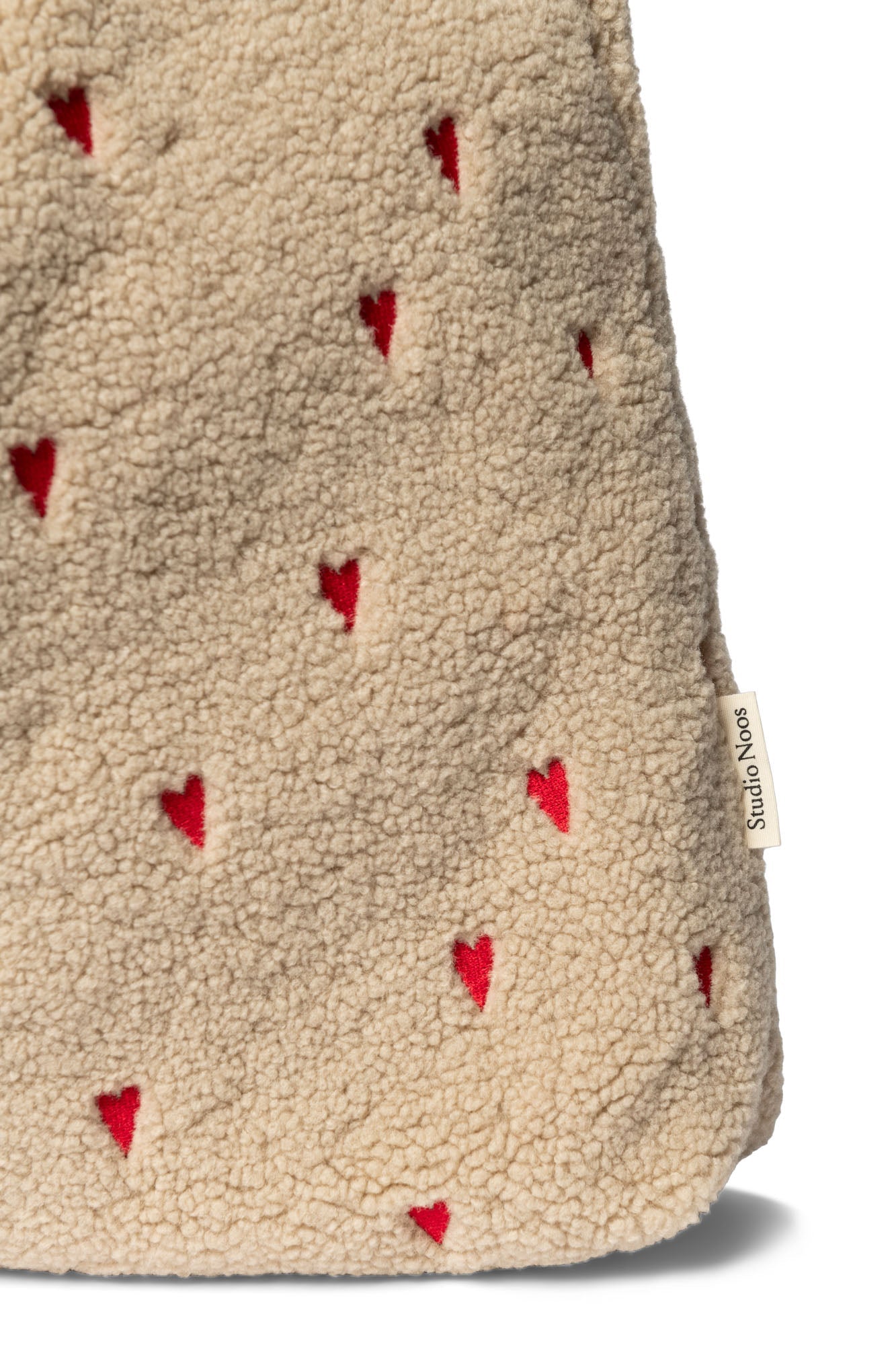 Studio Noos Tasche TEDDY HEARTS MOM - BAG ecru rot | 58x42cm - Sir Henrys