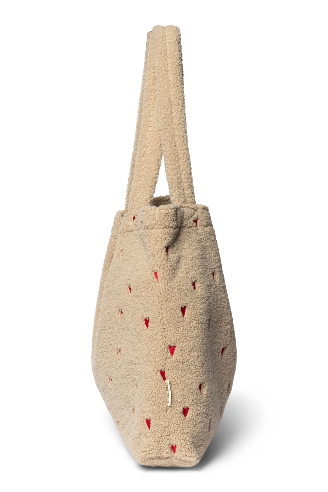 Studio Noos Tasche TEDDY HEARTS MOM - BAG ecru rot | 58x42cm - Sir Henrys