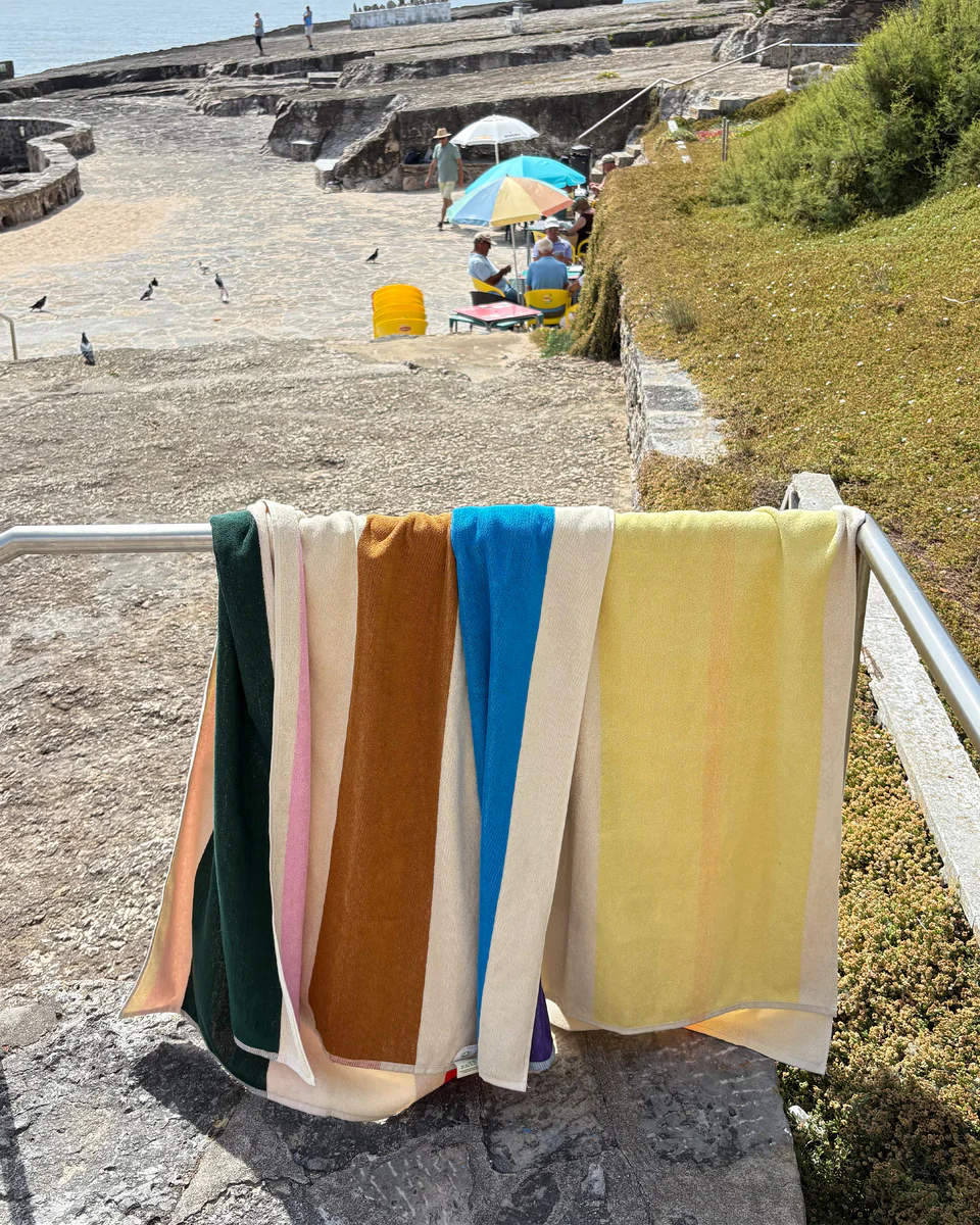 Suite702 Strandtuch AQUA creme gestreift | 90x180cm