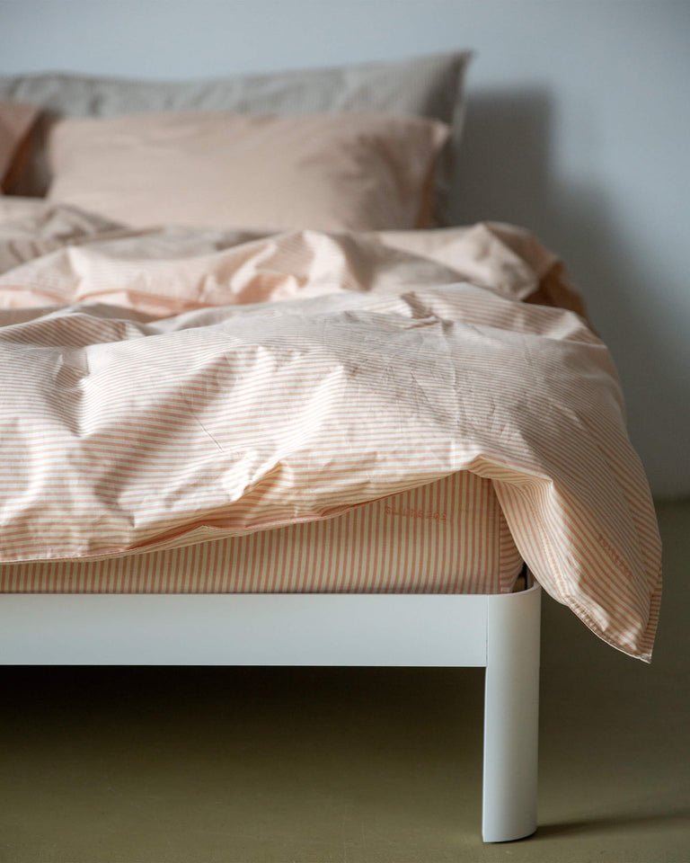 Suite702 Bettbezug STRIPE peach ecru Baumwolle | 135x200cm - Sir Henrys